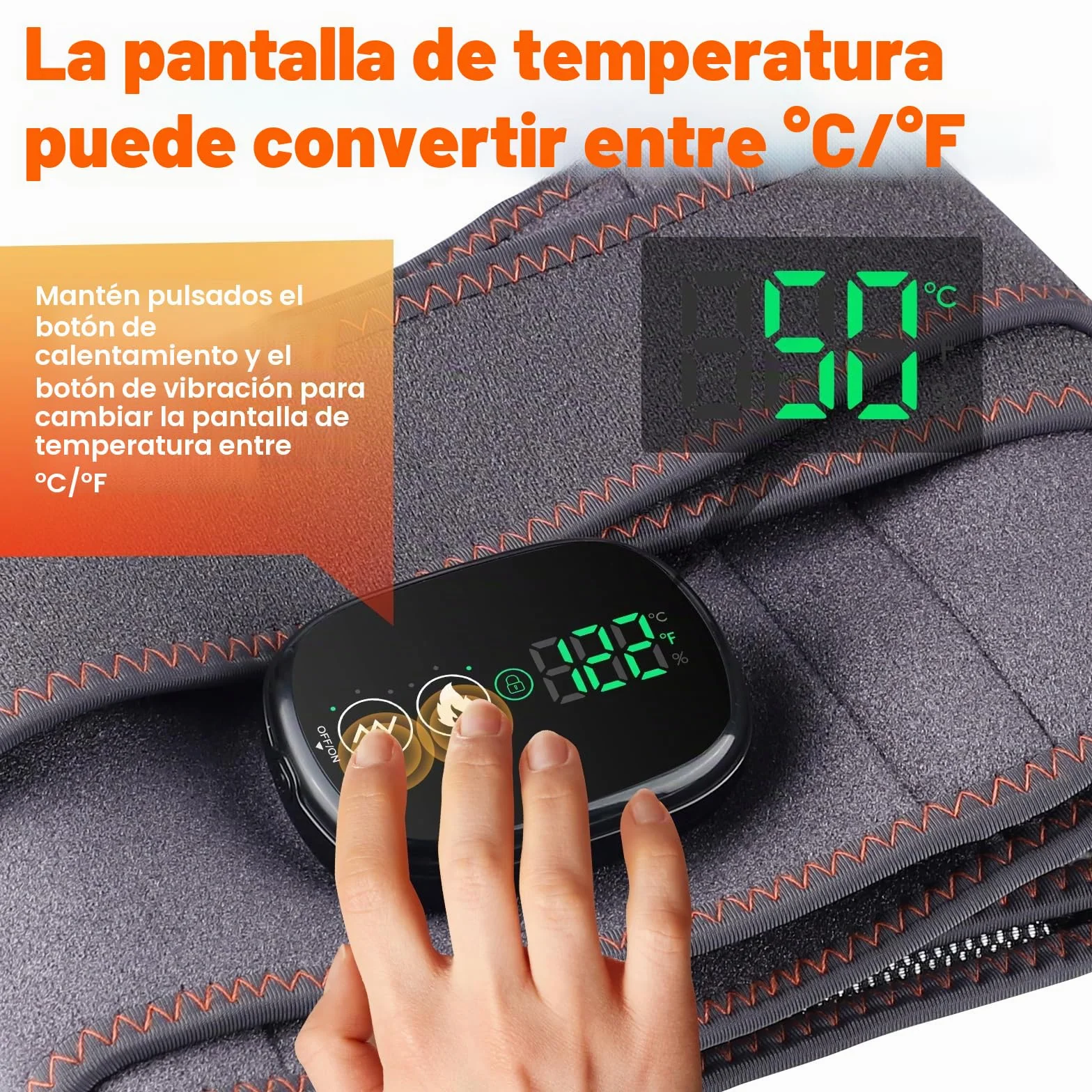 Almohadilla Eléctrica Para La Cintura, Cinturón Eléctrico Sin Cables Para La Espalda Con 3 Modos De Calefacción Rápida Y Masaje, Pantalla Táctil, Para Abdomen Con Batería Recargable 5000mAh