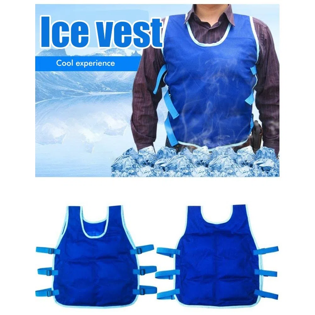 Chaleco de refrigeración para hombres y mujeres, chaleco de hielo para clima caliente con 24 acumuladores de frío y bolsillos, chaleco refrigerante para ciclismo, pesca, cocina, jardinería,
