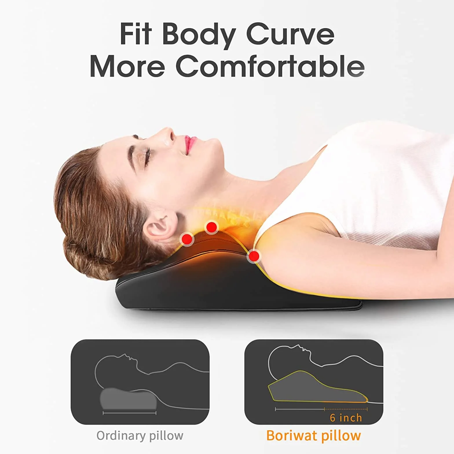 Masajeador Cervical y Espalda con Calor, 3D Shiatsu, Alivio del Dolor Cuello Hombro Espalda