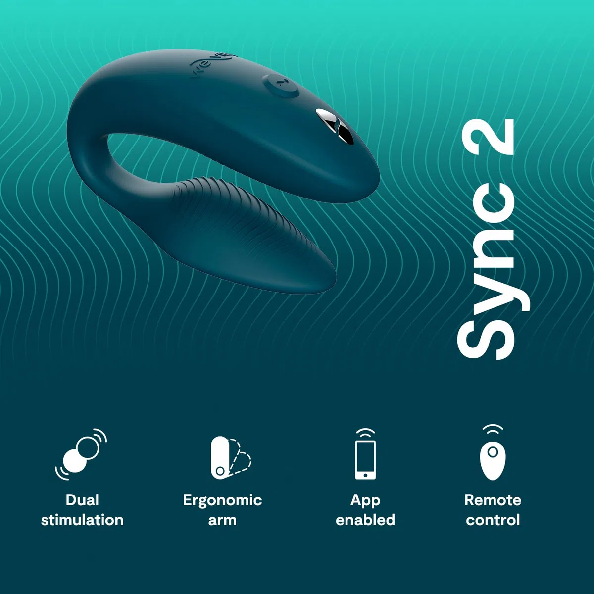 We-Vibe Sync 2 Vibrador para parejas con control por mando - Juguete sexual vibrante - Estimulación del punto G y del clítoris - Control por app y por mando - Para juegos sexuales de adultos - Verde