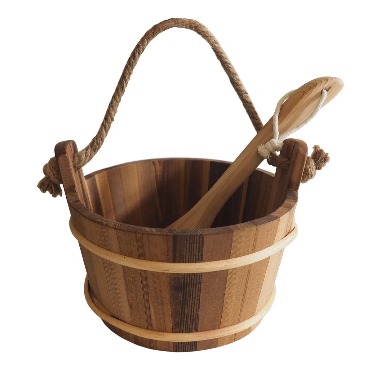 HSE - Cubo y cucharón para sauna (4 L, cedro rojo)