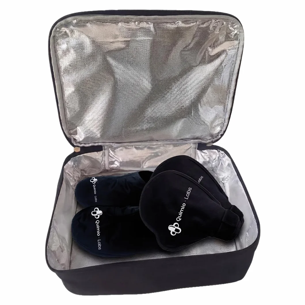 Kit Quimioterapia Guantes y Calcetines de Gel Frío para Manos y Pies | Ayuda a Reducir Molestias y Sensibilidad | Bolsa Isotérmica Incluida | Reutilizable | Negro