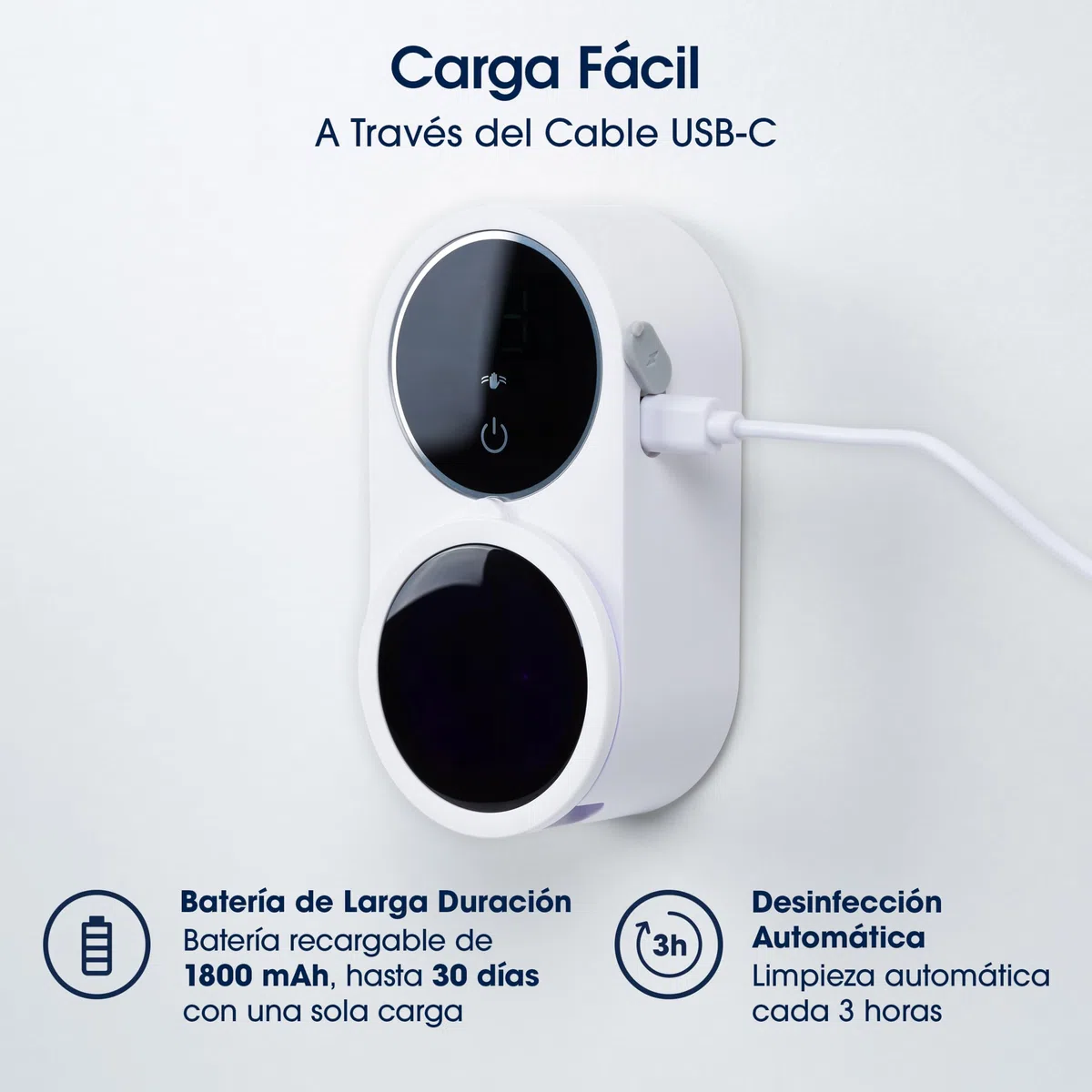 ZENT Esterilizador Cepillo Dientes - Desinfección Doble UV-C y UV-A - Higienizador Cepillo Dientes - Montaje Sin Taladro - Esterilización Automática con Batería 50 Días - Pantalla HD