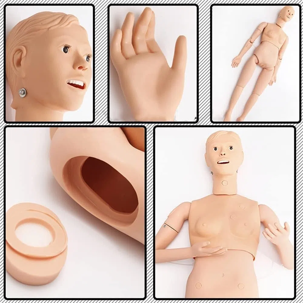 Maniquí de entrenamiento geriátrico – Maniquí multifuncional para el cuidado del paciente con módulos intercambiables para suministros de enseñanza y educación – Maniquí de entrenamiento de