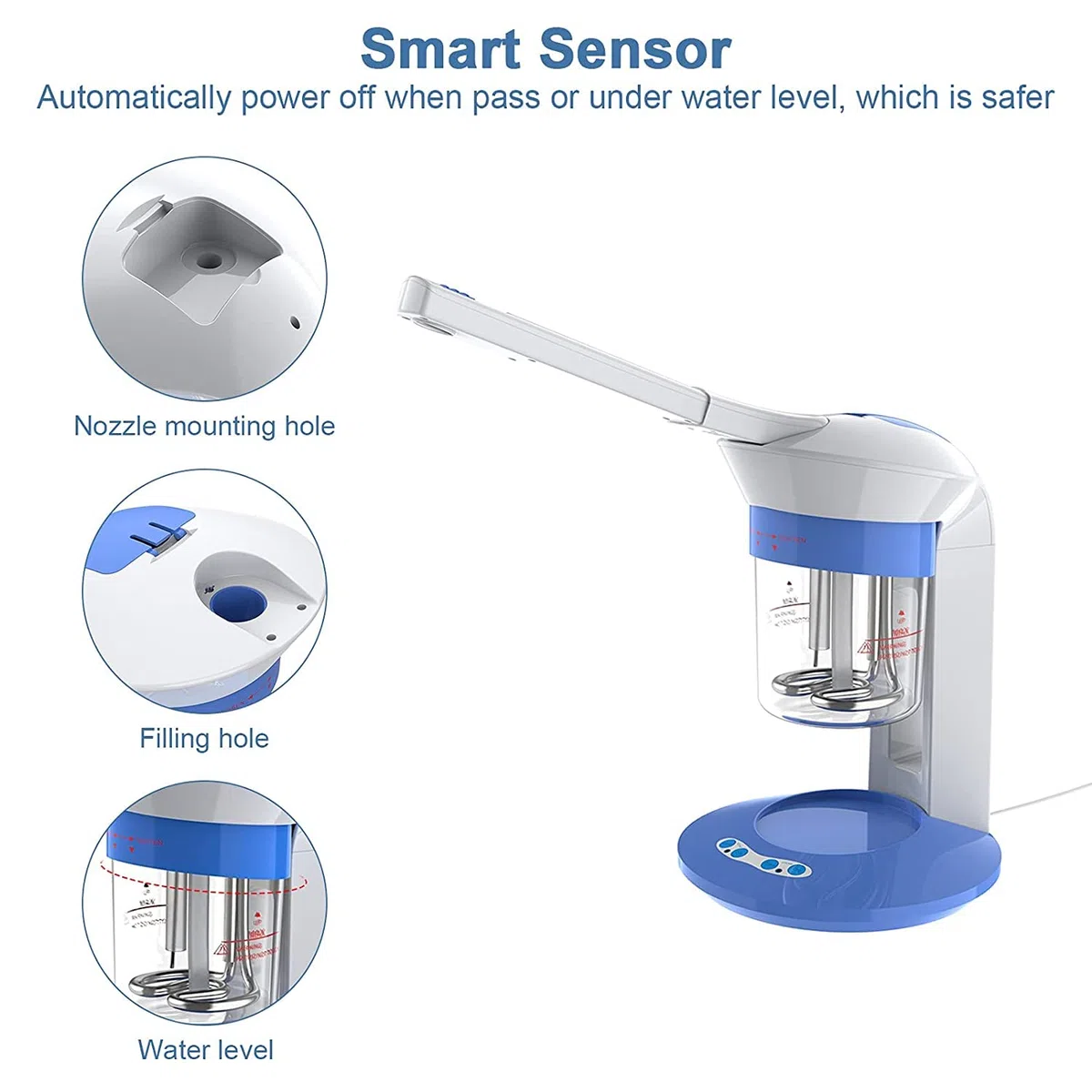 Vaporizador Facial de Ozono para Limpieza y Sauna - Abre Poros, Pulsa en Profundidad - Uso en Mesa, 220V