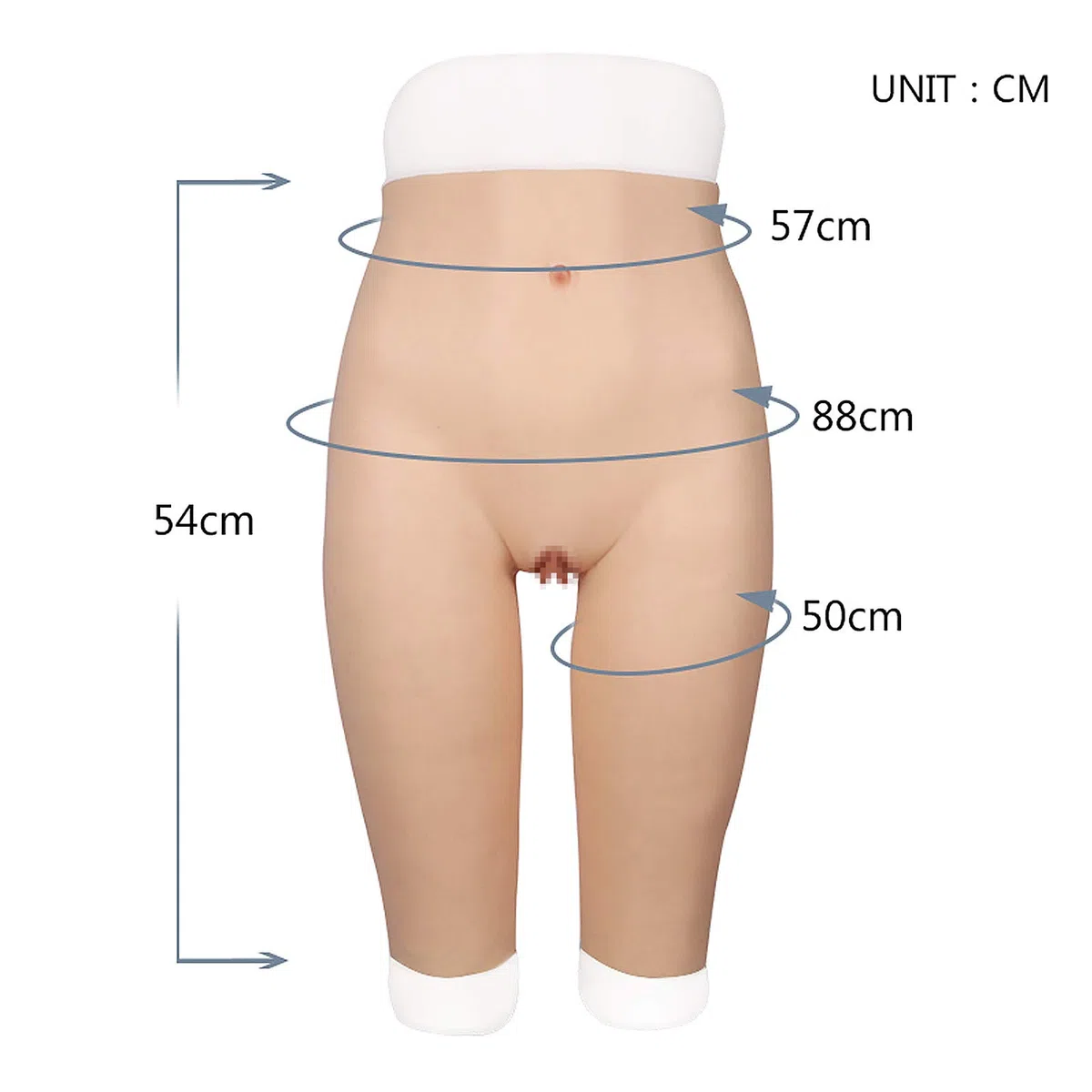 Vagina Falsa de Silicona Crossdresser Cintura Alta Pantalones de Cuatro Esquinas Ombligo Abundantes Nalgas (2-Asian Yellow,with Vagina)
