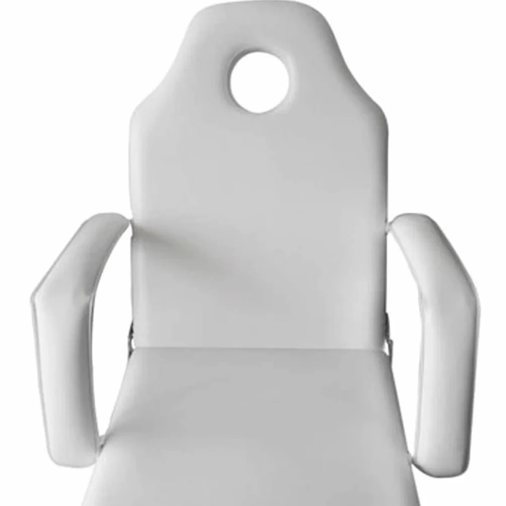 vidaXL Camilla Ajustable de Masaje y Salon de Belleza Cuero Sintético Blanco