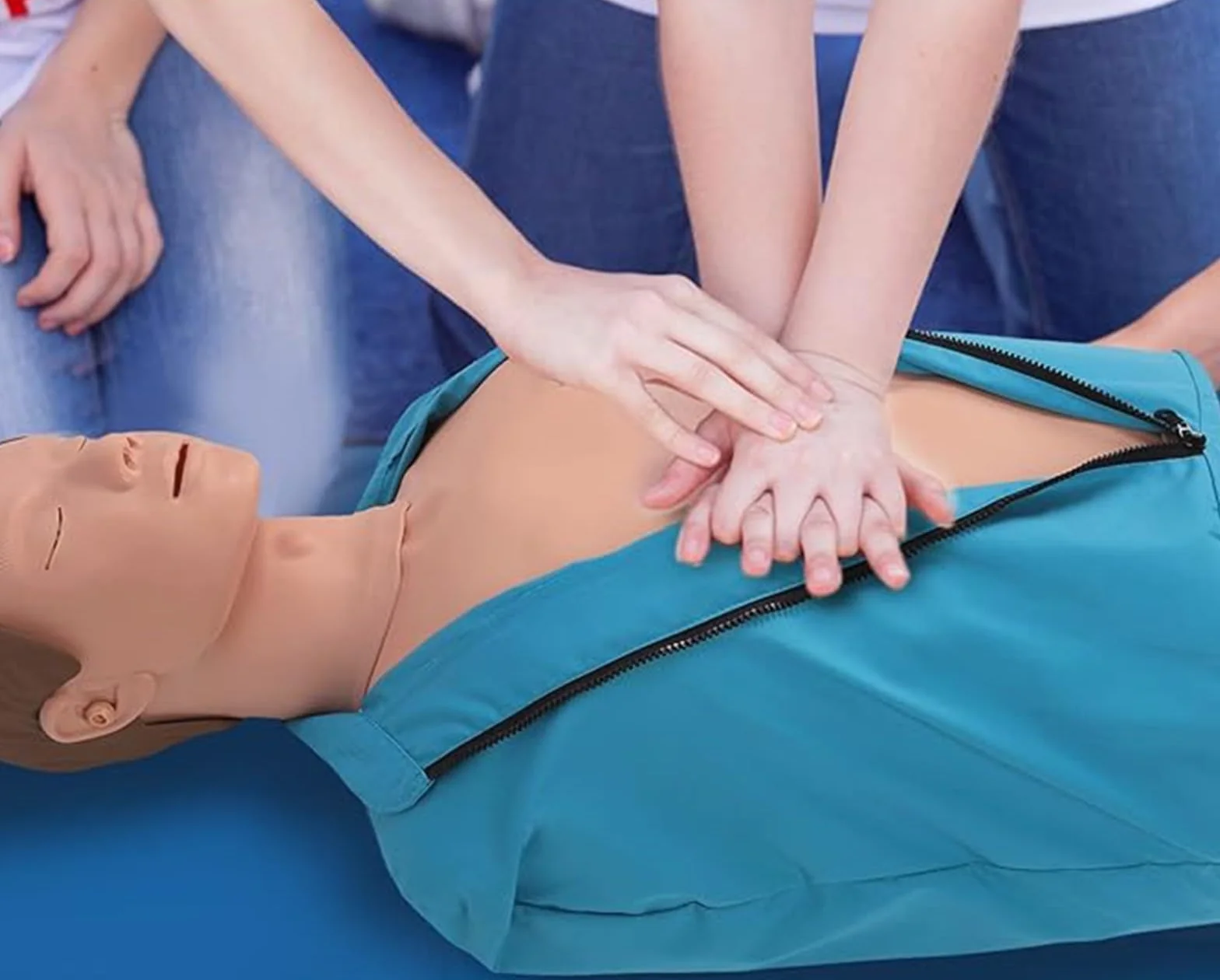 Maniquí de entrenamiento de RCP para adultos, medio cuerpo de goma, modelo humano de respiración artificial, simulador de reanimación cardiopulmonar, capacitación en primeros auxilios A