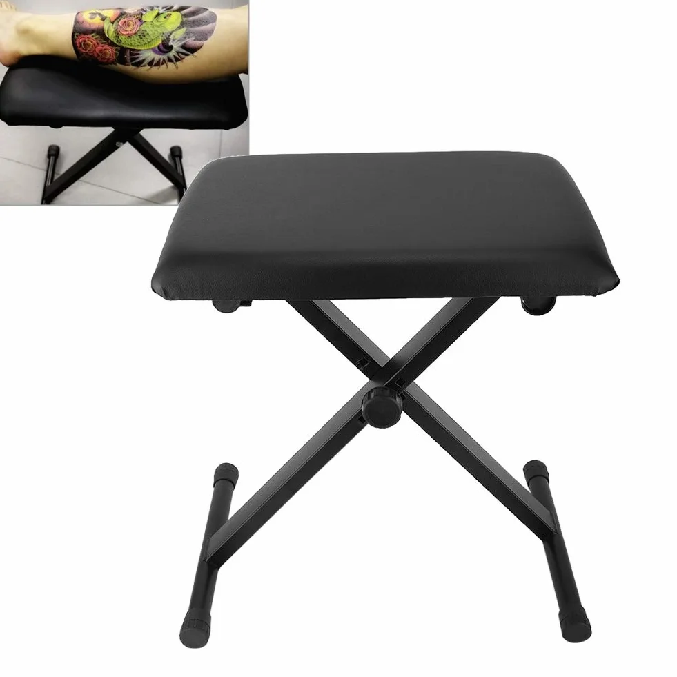 Taburete Plegable Altura Ajustable para Tatuaje 47-52 cm Cojín Grueso