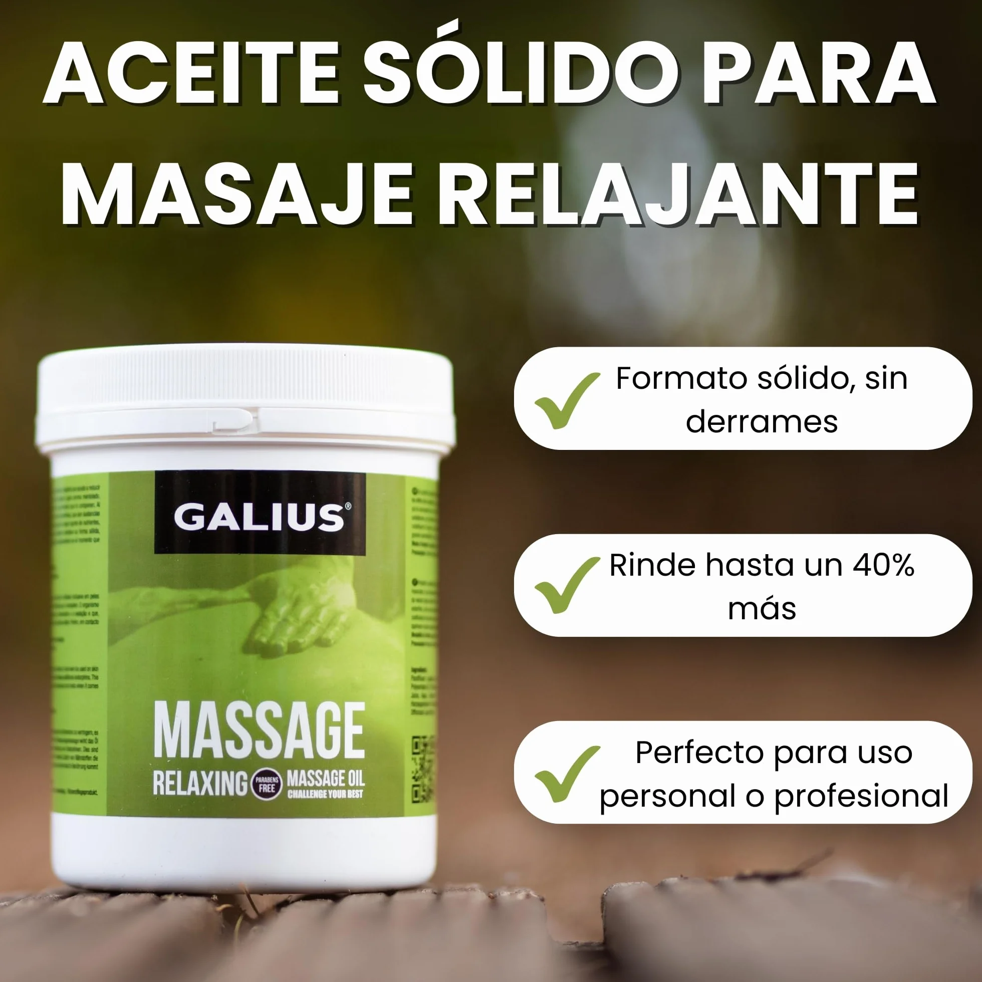 Galius Aceite Sólido para Masaje Relajante con Harpagofito 1000ml