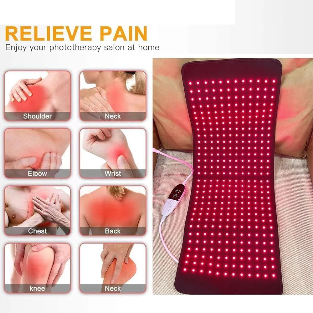 Esterilla de terapia de luz roja con 360 LED para el cuerpo,almohadilla envolvente grande para terapia de luz roja con luz infrarroja cercana de 660nm y 850nm,luz roja,tiempo y brillo ajustables