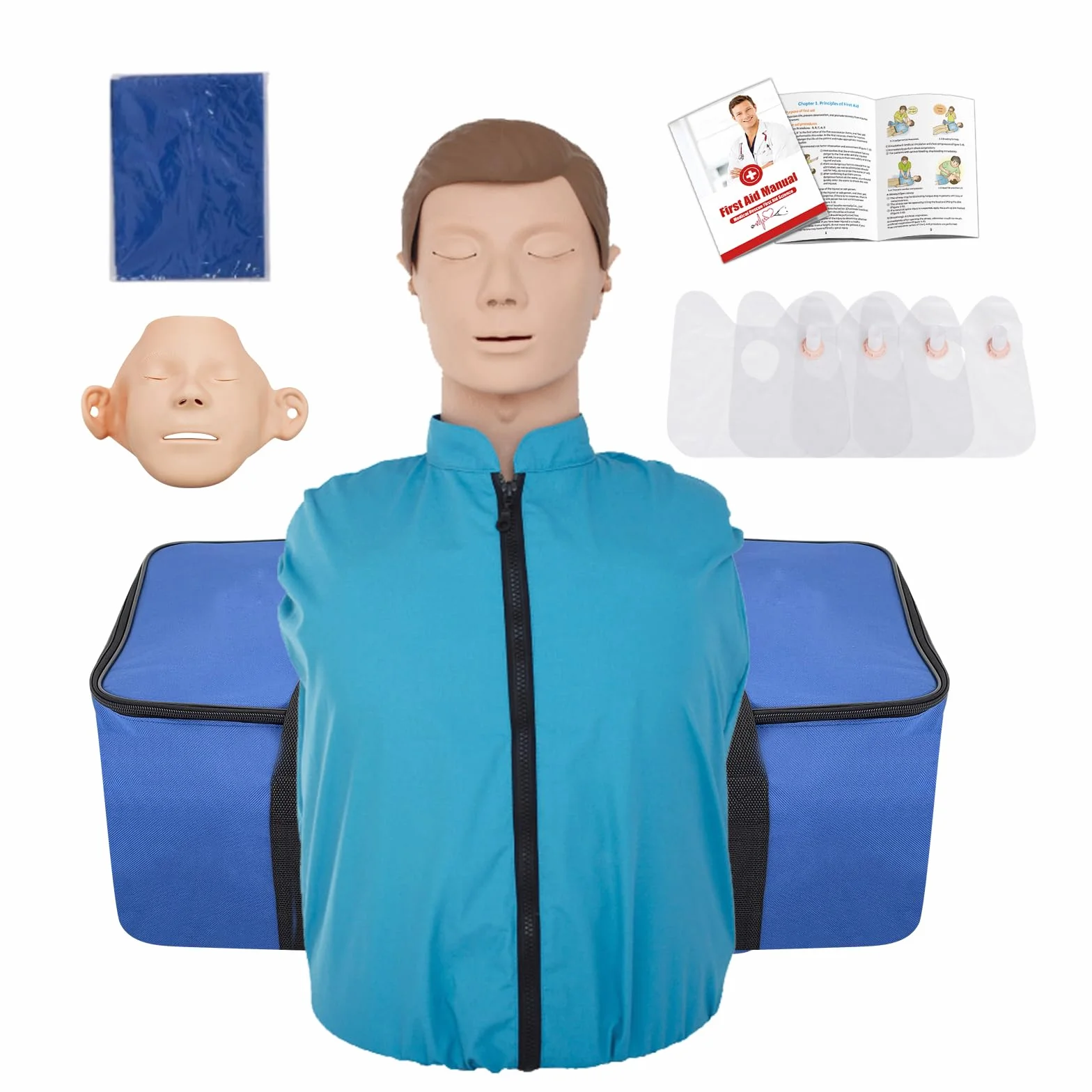 Maniquí de Entrenamiento Rcp Adultos de Medio Cuerpo, Maniquí de RCP para Reanimación, Maniquí de Prácticas para Formación en Primeros Auxilios