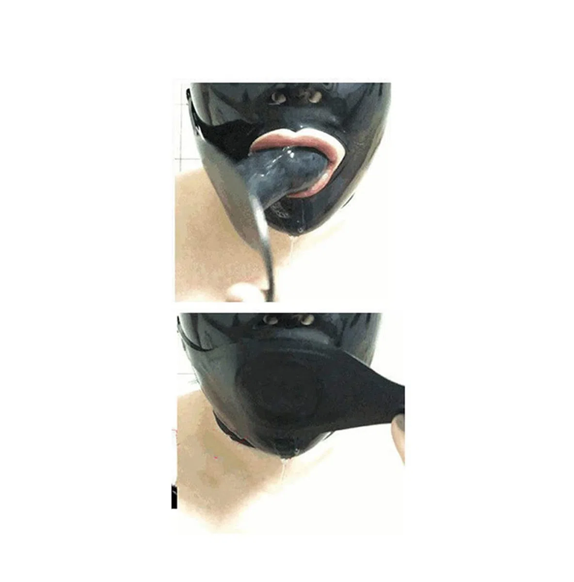 Látex Cabeza Cubrir con tapón de boca,Látex Máscara De Cabeza Capucha De Goma Cabeza Cubierta Para Cosplay Fiesta Ropa De Club