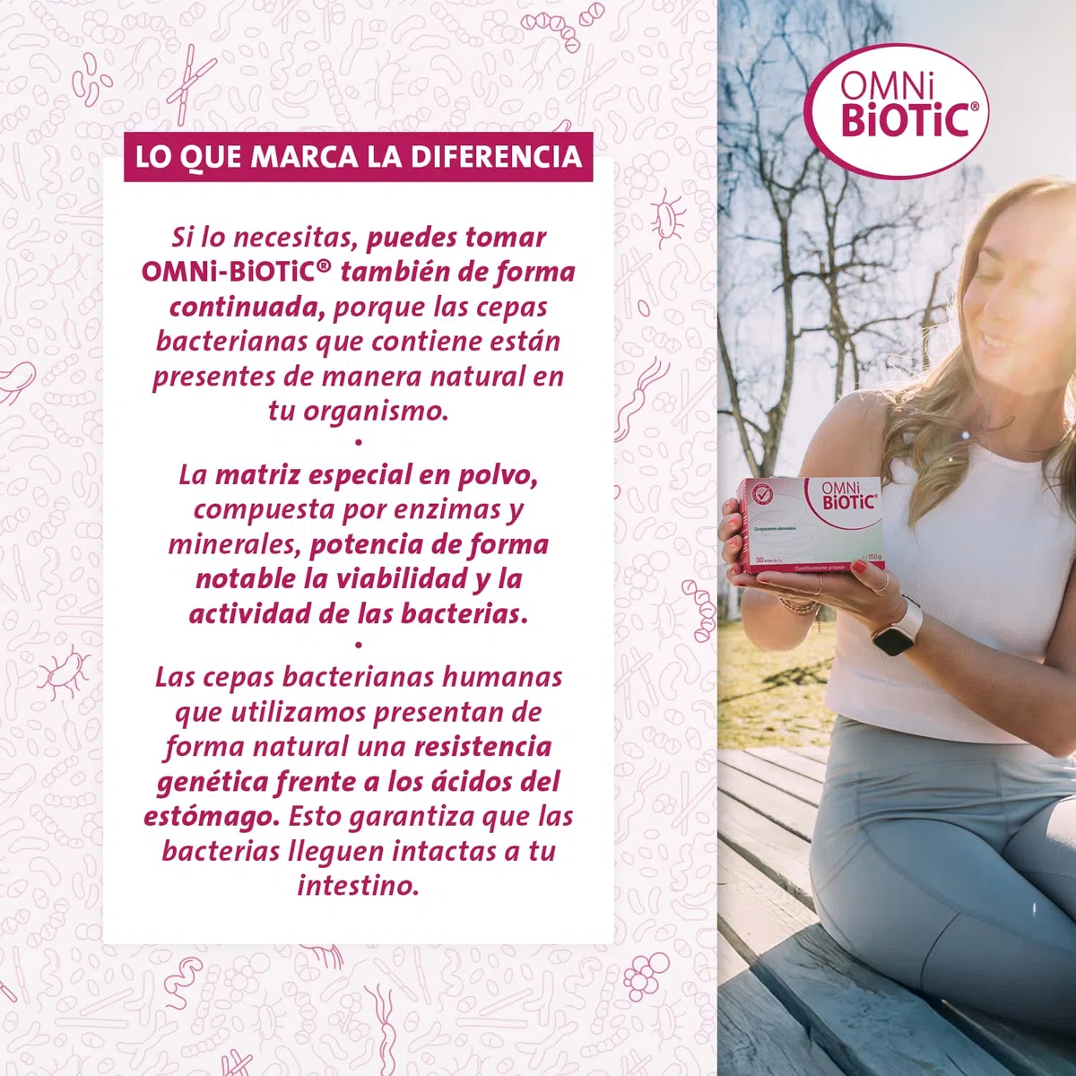 OMNi BiOTiC 10 AAD | 30 sobres (150 g) | Probiótico | 10 cepas bacterianas | 10 mil millones de bacterias por dosis diaria | Polvo | Con inulina | Vegano | Sin gluten | Sin lactosa | Para uso diario