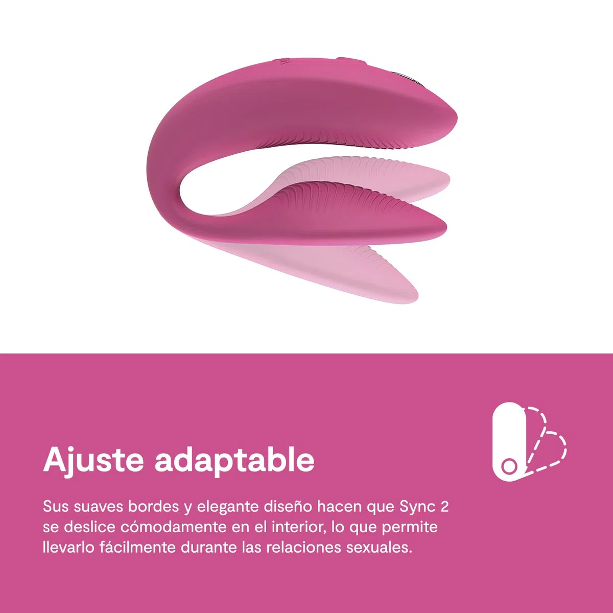 We-Vibe Sync 2 Vibrador para parejas con control por mando - Juguete sexual vibrante - Estimulación del punto G y del clítoris - Control por app y por mando - Para juegos sexuales de adultos - Rosa