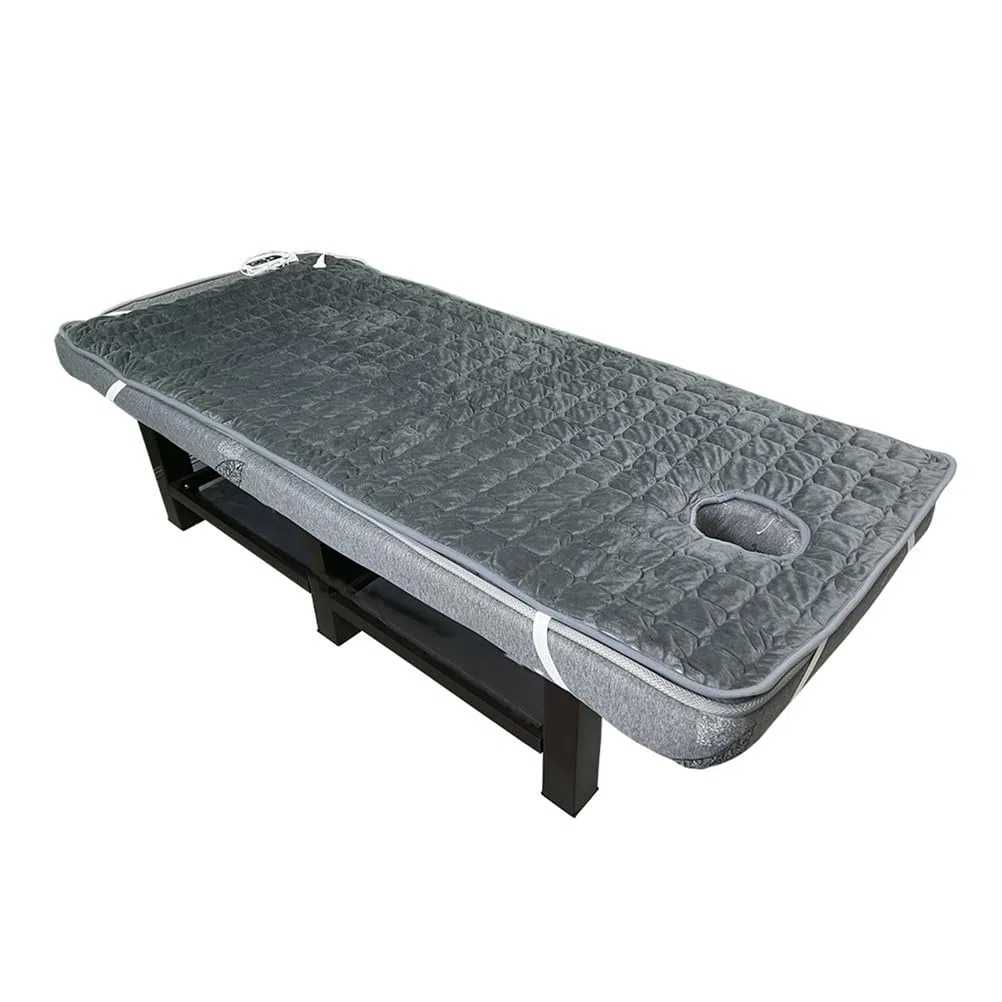 Almohadilla térmica profesional para camilla de masaje, calentador eléctrico premium con orificio, 3 niveles de calor, protección contra sobrecalentamiento, para camilla masaje y spa, 180 x 80 cm
