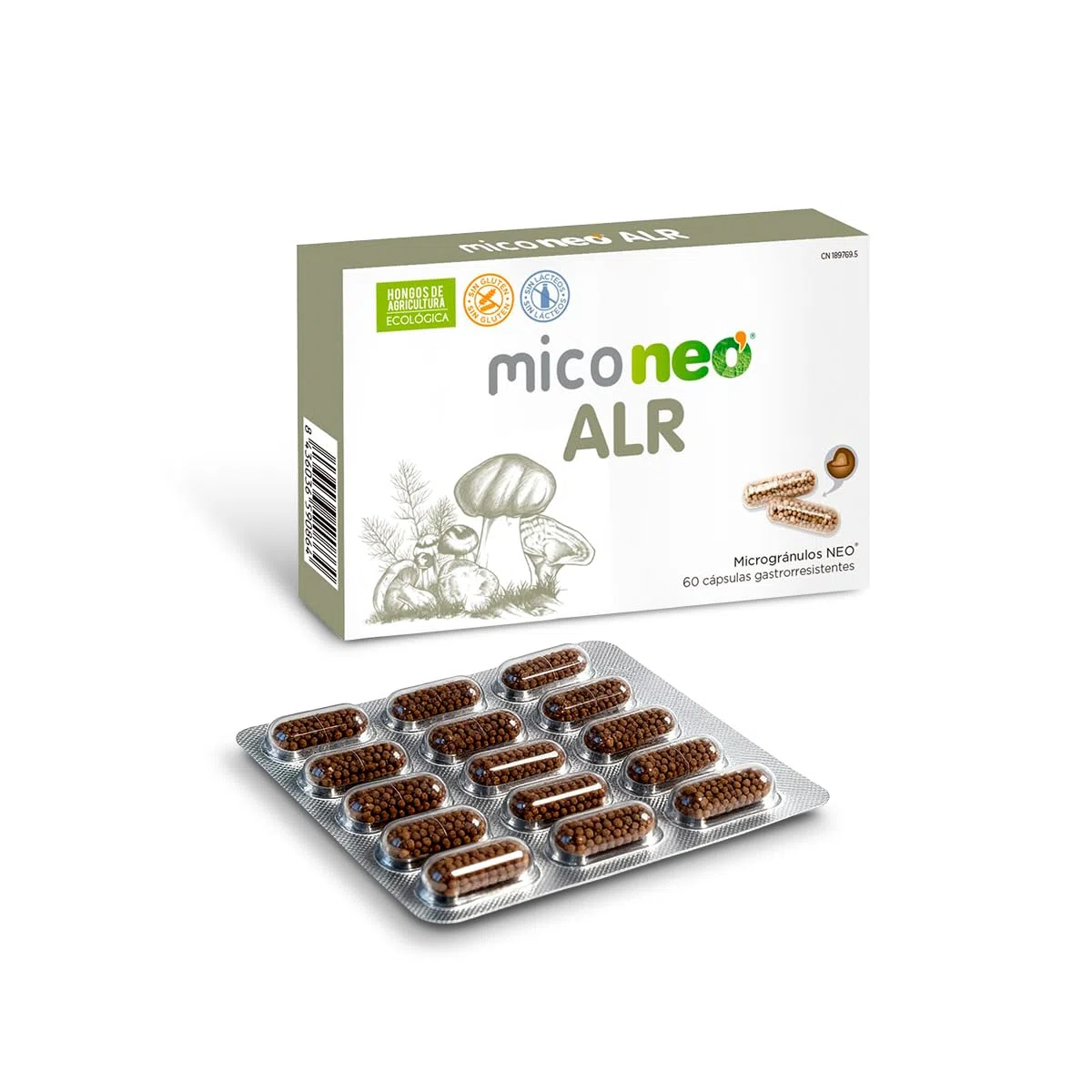 MICO NEO | ALR | 60 Cápsulas | Ayuda contra los Síntomas de Alergias Estacionales | Reduce la Tos | A Base de Sol de Oro, Reishi, Champiñón del Sol, Melena de León y Camu Camu