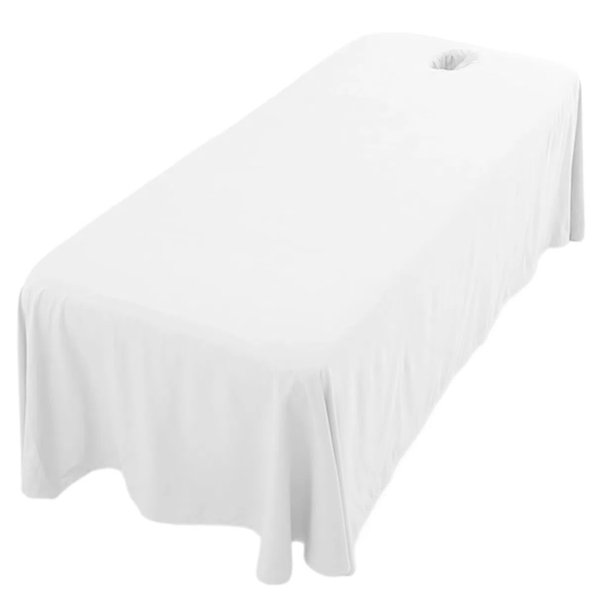 Sábanas para camilla de masaje, Sábana de masaje gruesa tipo gofre con orificio para la cara, funda de cama de belleza lavable y transpirable para camas de 190x80 cm (blanco)