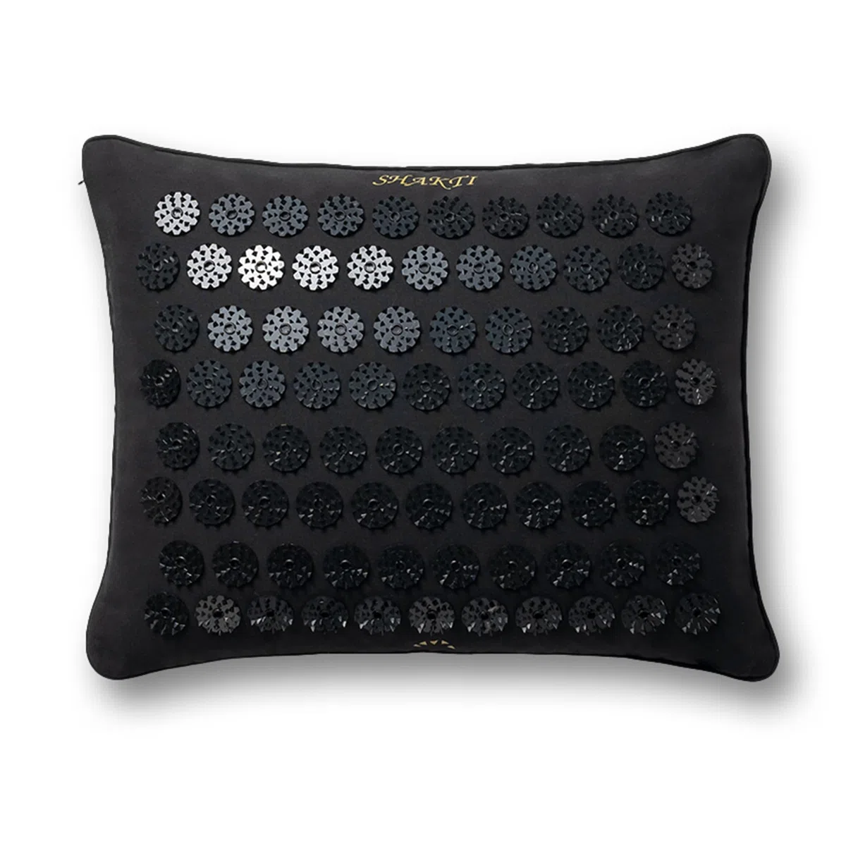 ShaktiMat [La Original Almohada de Acupresión - Algodón orgánico, Fabricación ética - para Relajación, Alivia Dolores de Cabeza, de Cuello y Hombros - Mejora la circulación y el sueño - Negro ónix