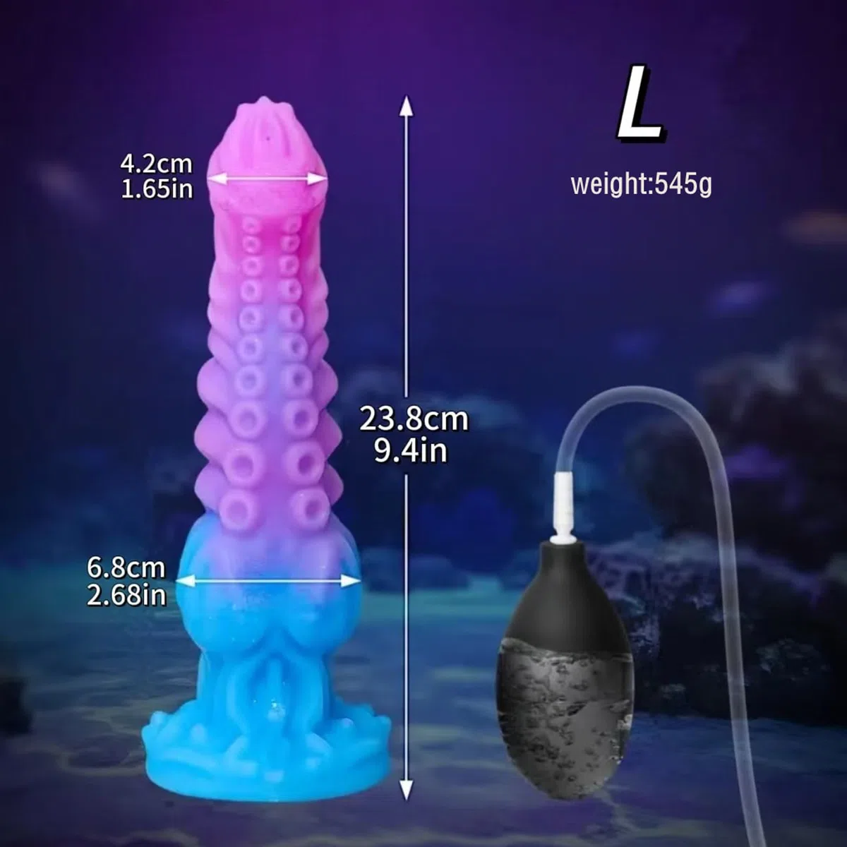 AMAZBEE Plug anal de silicona con función de eyaculación y efecto de eyaculación Plug anal con eyaculador Juguete sexual gigante con estructura de tentáculos (L)