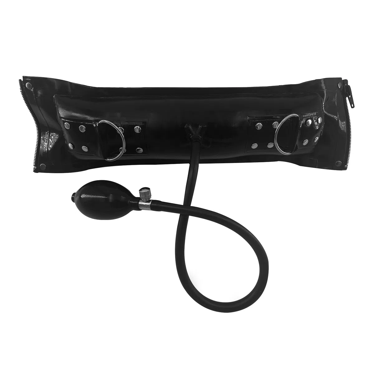 Látex Negro Collar Inflable Tipo Gargantilla,Collar Látex para Cosplay con Cremallera Rrasera,Compatible con Ropa Látex-XXL