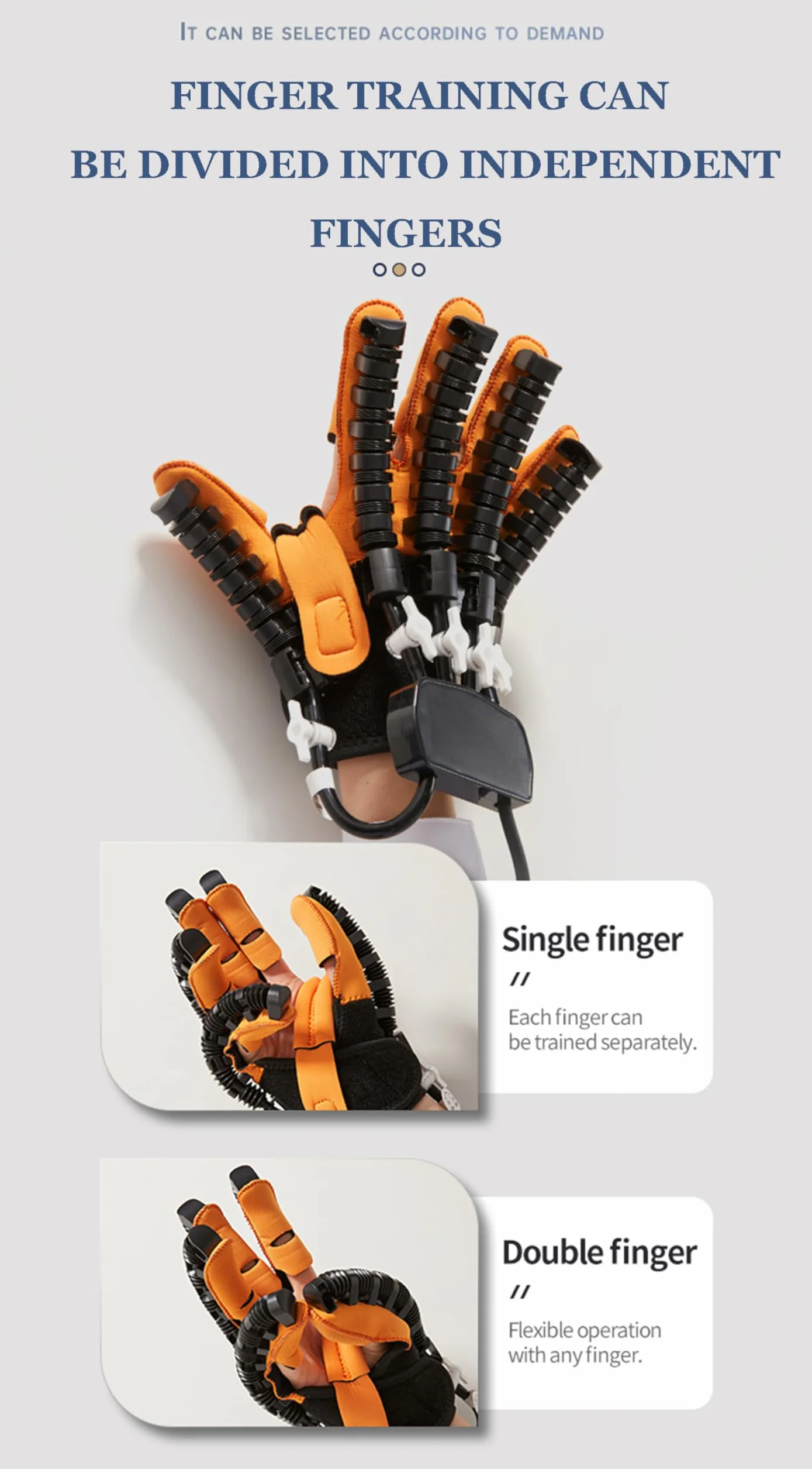 Guantes de rehabilitación robótica versión actualizada,hemiplejía y accidente cerebrovascular órtesis de Dedo,Equipo de Entrenamiento para aliviar calambres