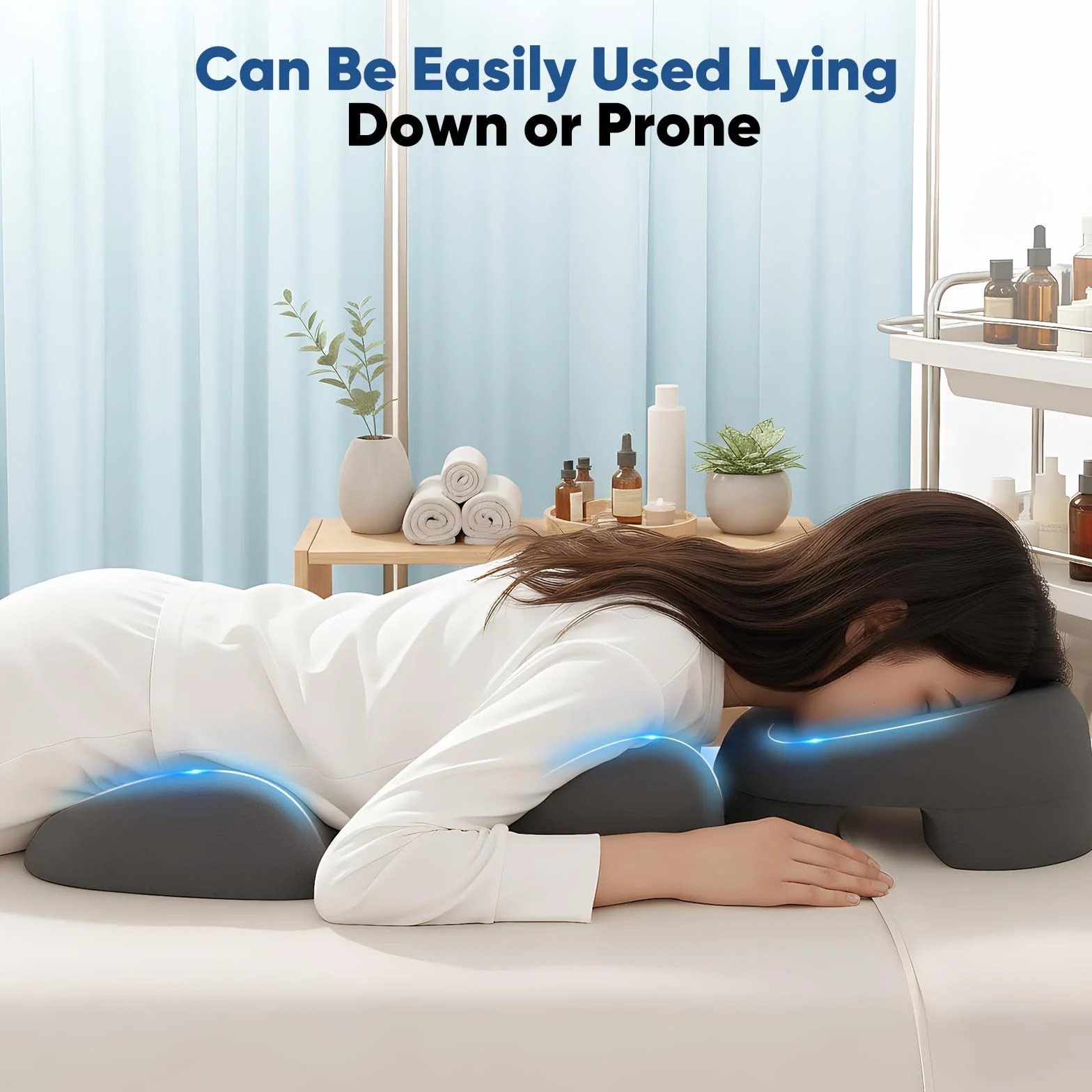 Juego de reposacabezas de masaje, cojín de pecho y cojín facial, suave y cómodo, reposacabezas de masaje para el pecho, cabecero de masaje para cama, salones de belleza, spa, hogar