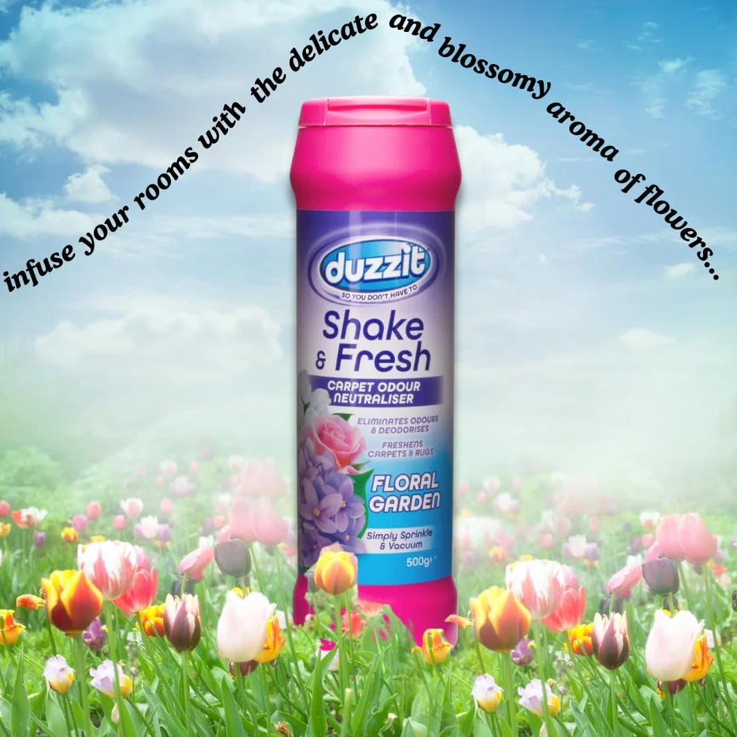 Shake & Fresh - Ambientador y neutralizador de olores para alfombras, juego de 3 aromas surtidos (lino fresco, flor de lirio, jardín floral), 500 g cada uno, desodorante en polvo para alfombras Great
