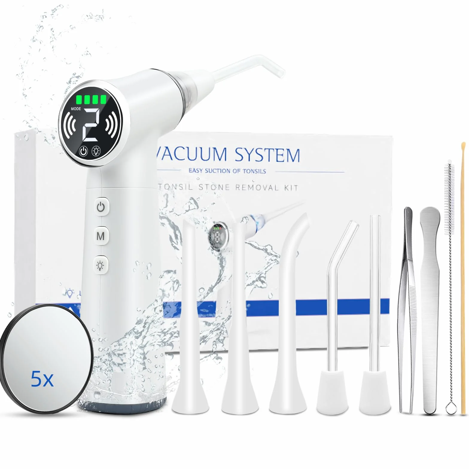 Kit eléctrico extractor de tonsilolitos de 11 herramientas para eliminar el mal aliento,aliento fresco,Elimina cálculos de amígdalas en 1 min,conveniente y adecuado para viajes y uso doméstico.