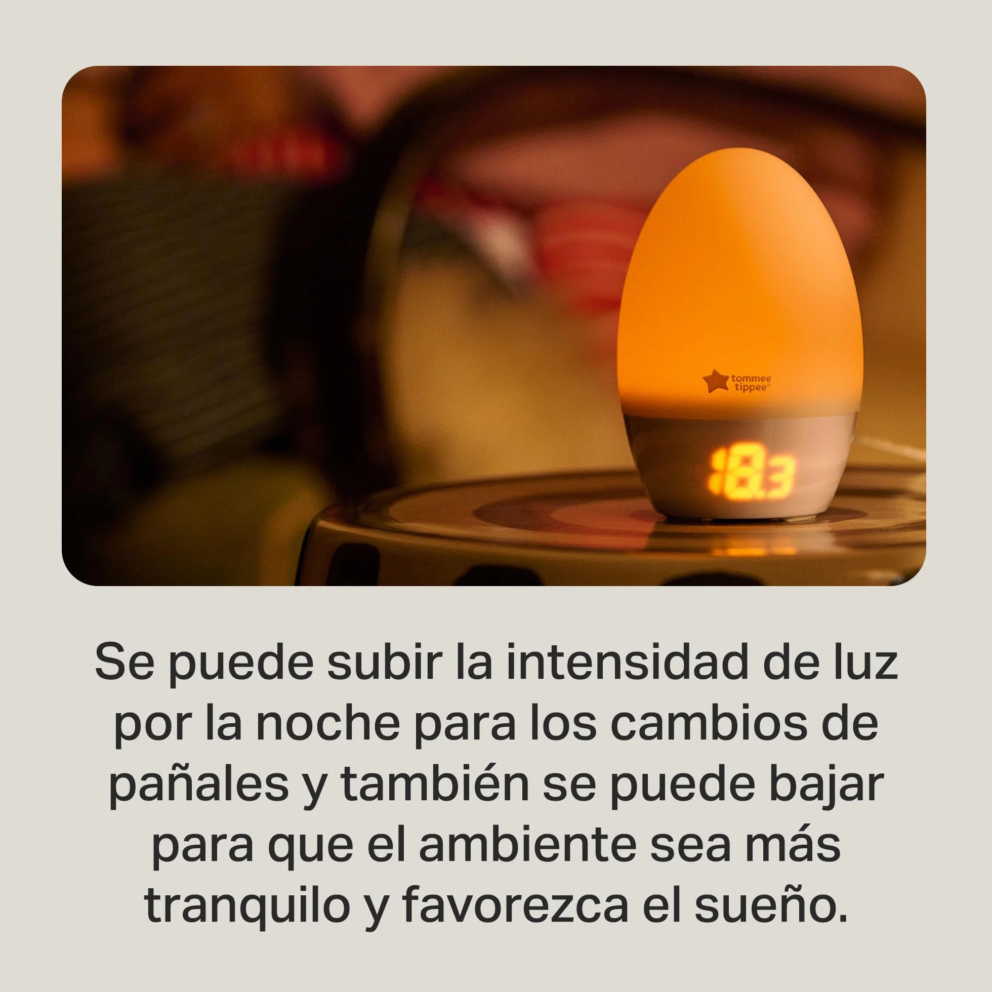 Tommee Tippee GroEgg2 Termómetro digital ambiental con luz nocturna USB