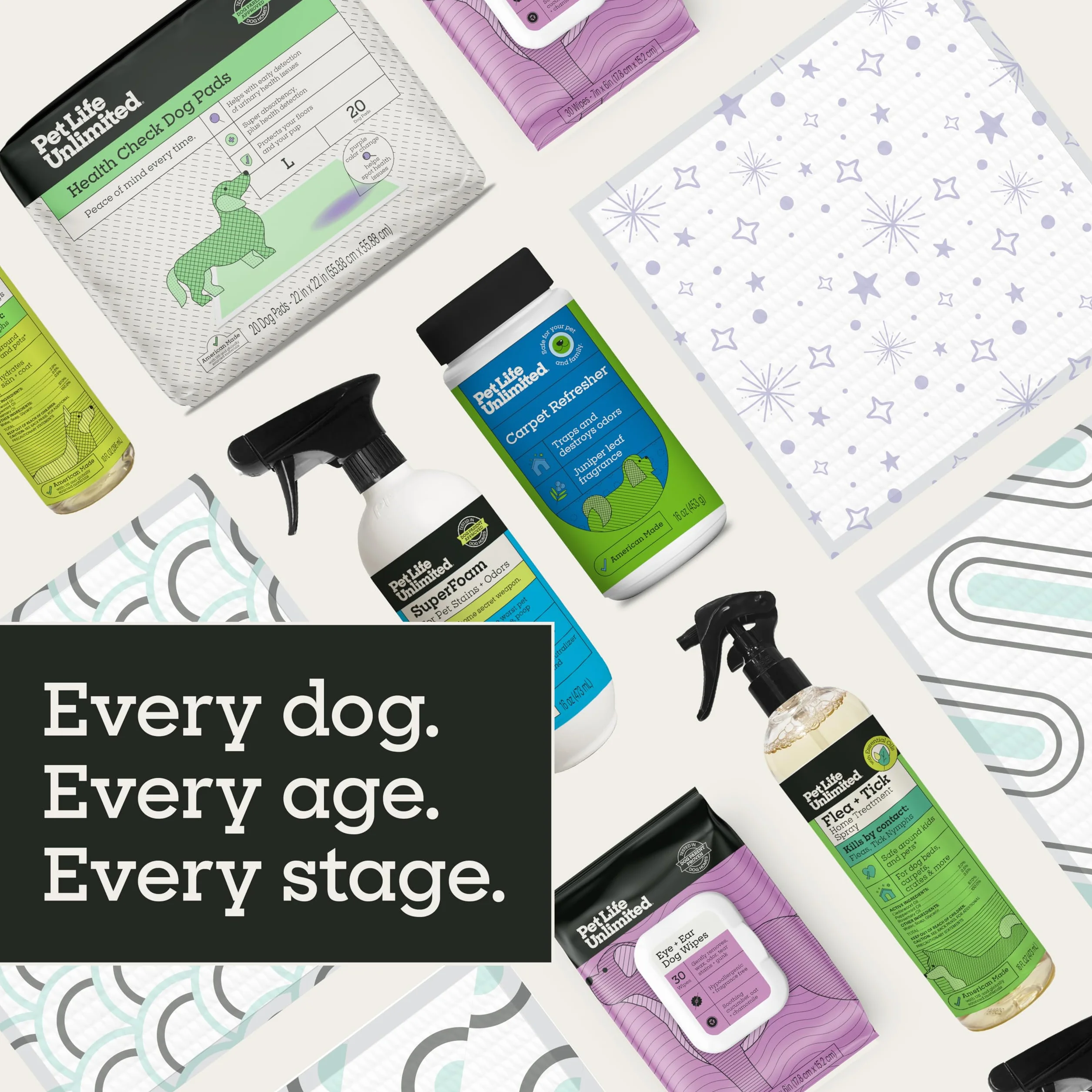 Pet Life Unlimited Polvo refrescante y desodorante para alfombras, seguro para mascotas, aroma de hoja de enebro a base de plantas, fabricado en Estados Unidos, 16 onzas (paquete de 1)