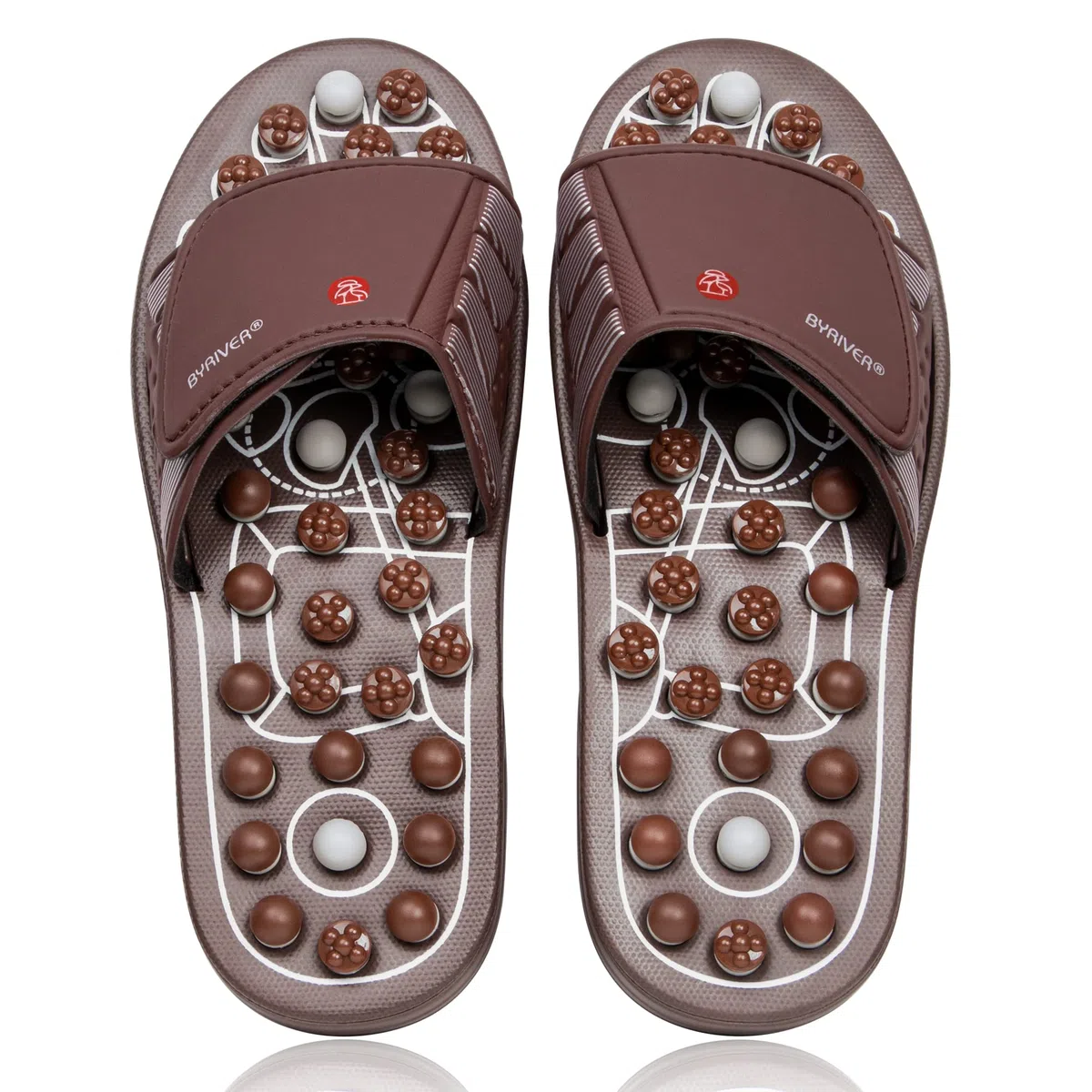 BYRIVER Estimulación Masaje Zapatillas Sandalias Zapatos, Masajeador de pies, Alivio de la neuropatía, artritis, fascitis plantar, dolor, Regalo de salud para mamá papá (03S)