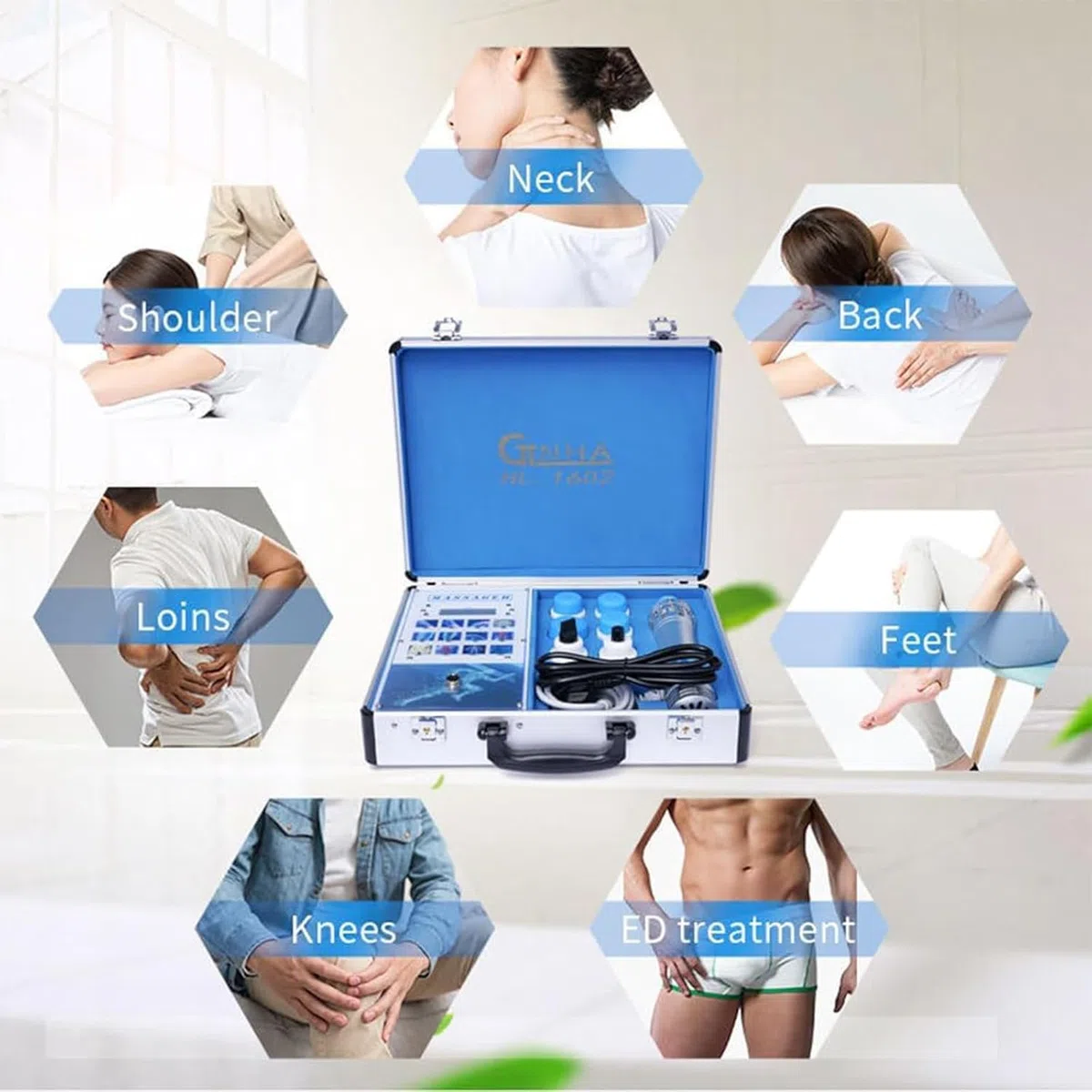 Onda de Choque Fisioterapia, Terapia Ondas de Choque Disfuncion Erectil, Electromagnética Extracorpóreas eswt shockwave therapy machine para fascitis plantar, calcificación, celulitis