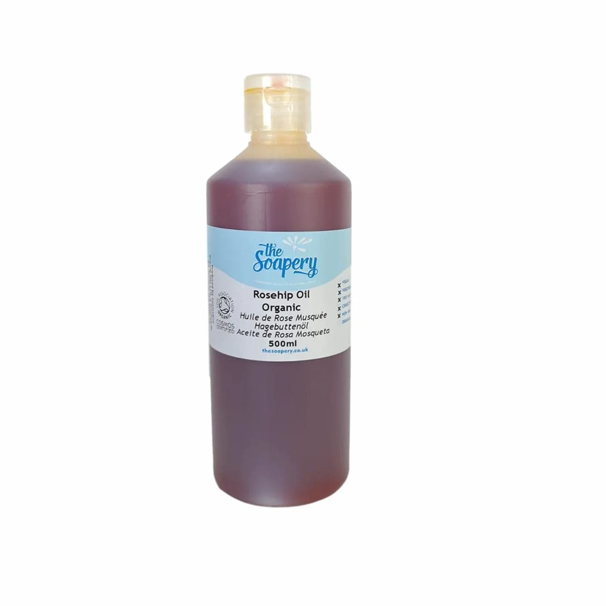 Aceite de rosa mosqueta orgánico 500 ml - prensado en frío, crudo, puro, sin refinar
