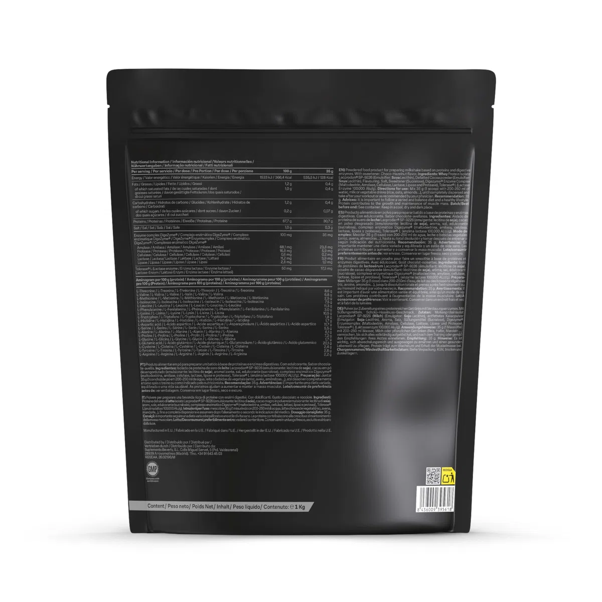Beverly ISOLATE CFM – Proteína Aislada de Suero Premium (Whey Isolate) | 30 g Proteína | Baja en Lactosa y Sin Azúcares Añadidos | 29 Servicios | Desarrollo Muscular (1 Kg, Chocolate Avellana)