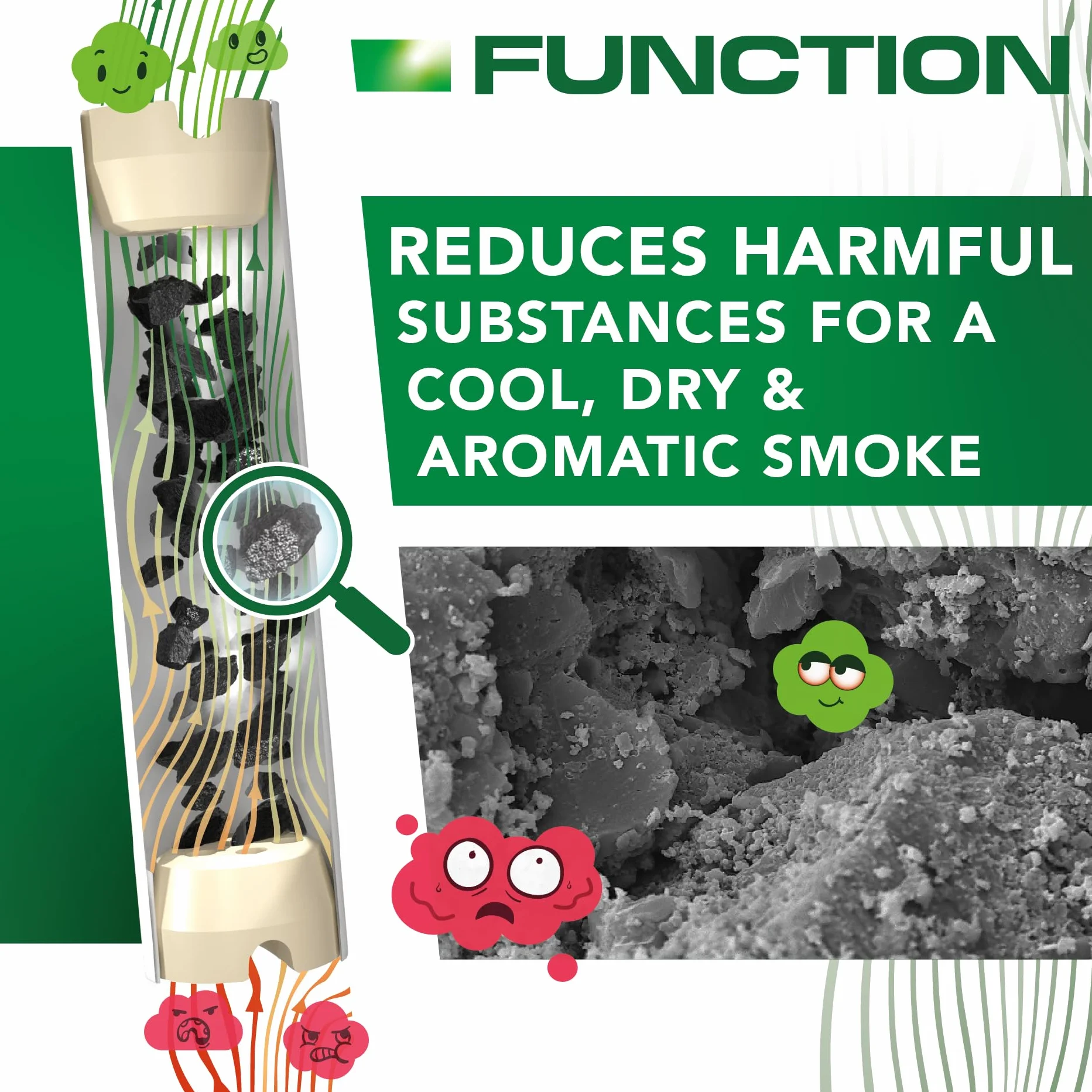 PURIZE Bundle – 500 Xtra Slim filtro de carbón activado de 6 mm + amoladora orgánica de 55 mm – Materiales biológicos para una experiencia de fumar fina y suave