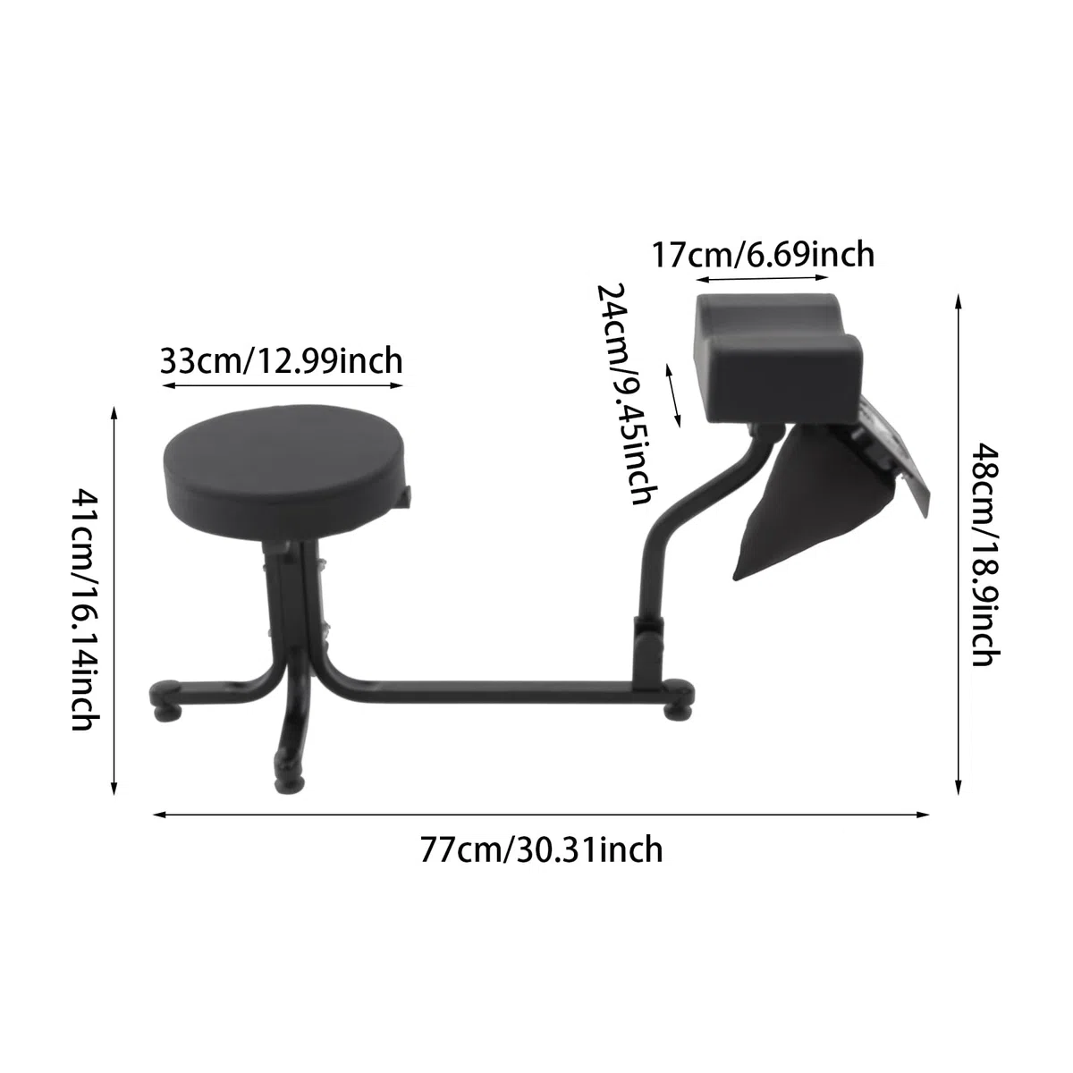 Taburete para pedicura 2 en 1, silla de manicura, reposapiés para salones de uñas y SPA (negro)