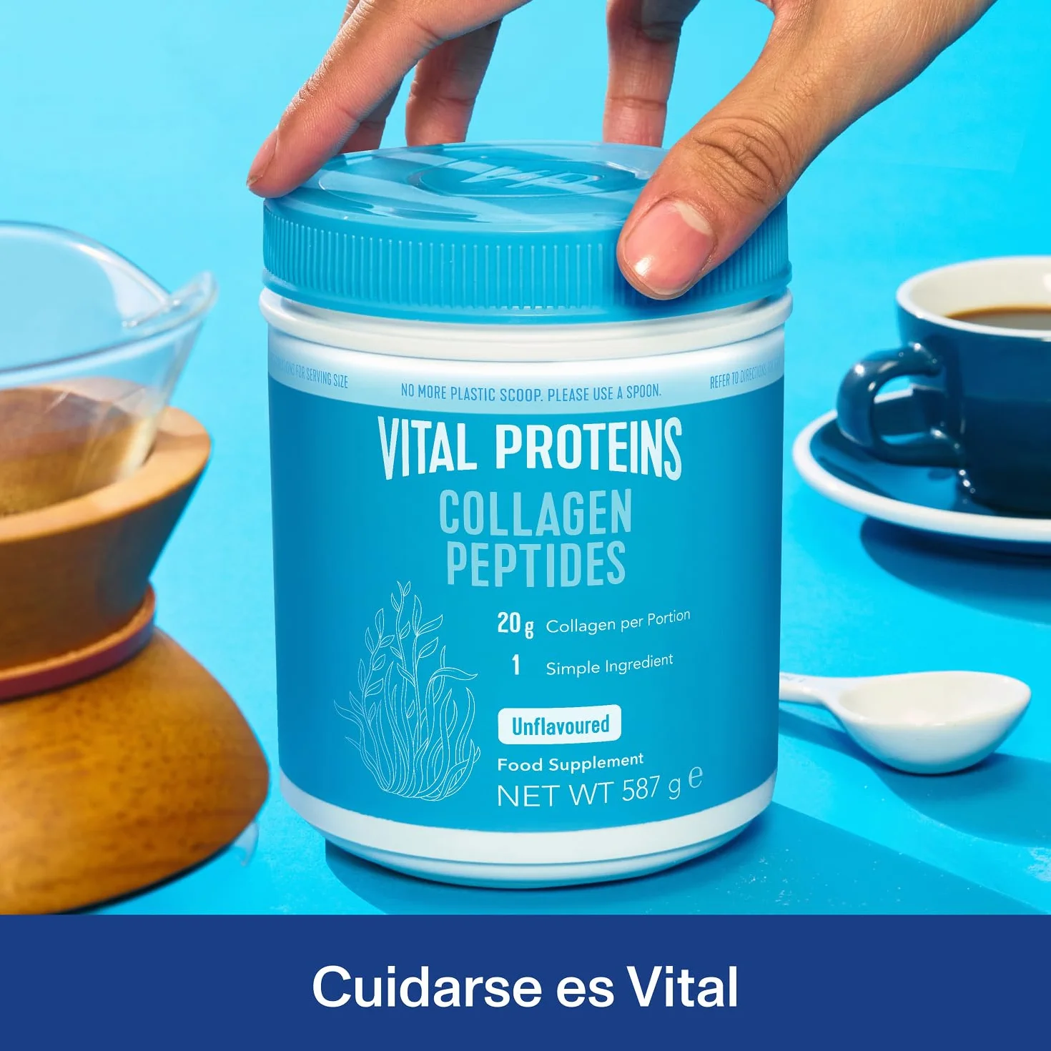 Vital Proteins Péptidos de Colágeno Hidrolizado Tipo I y III, Sin Sabor, 587g
