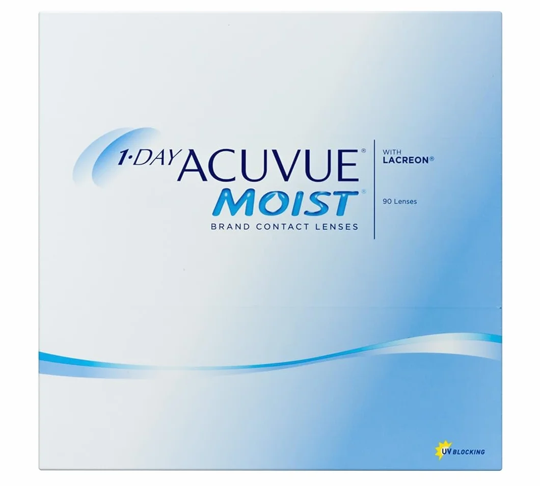 Acuvue 1-DAY ACUVUE MOIST Lentes de Contacto Reemplazo Diario Protección UV 90 lentes -3.75 8.5