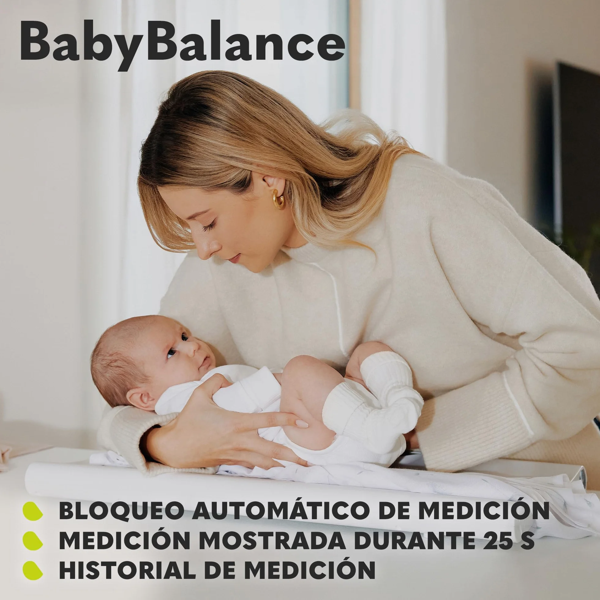 LIONELO BABYBALANCE Báscula electrónica para bebés hasta 20 kg, pantalla grande, pesaje preciso en 5 g