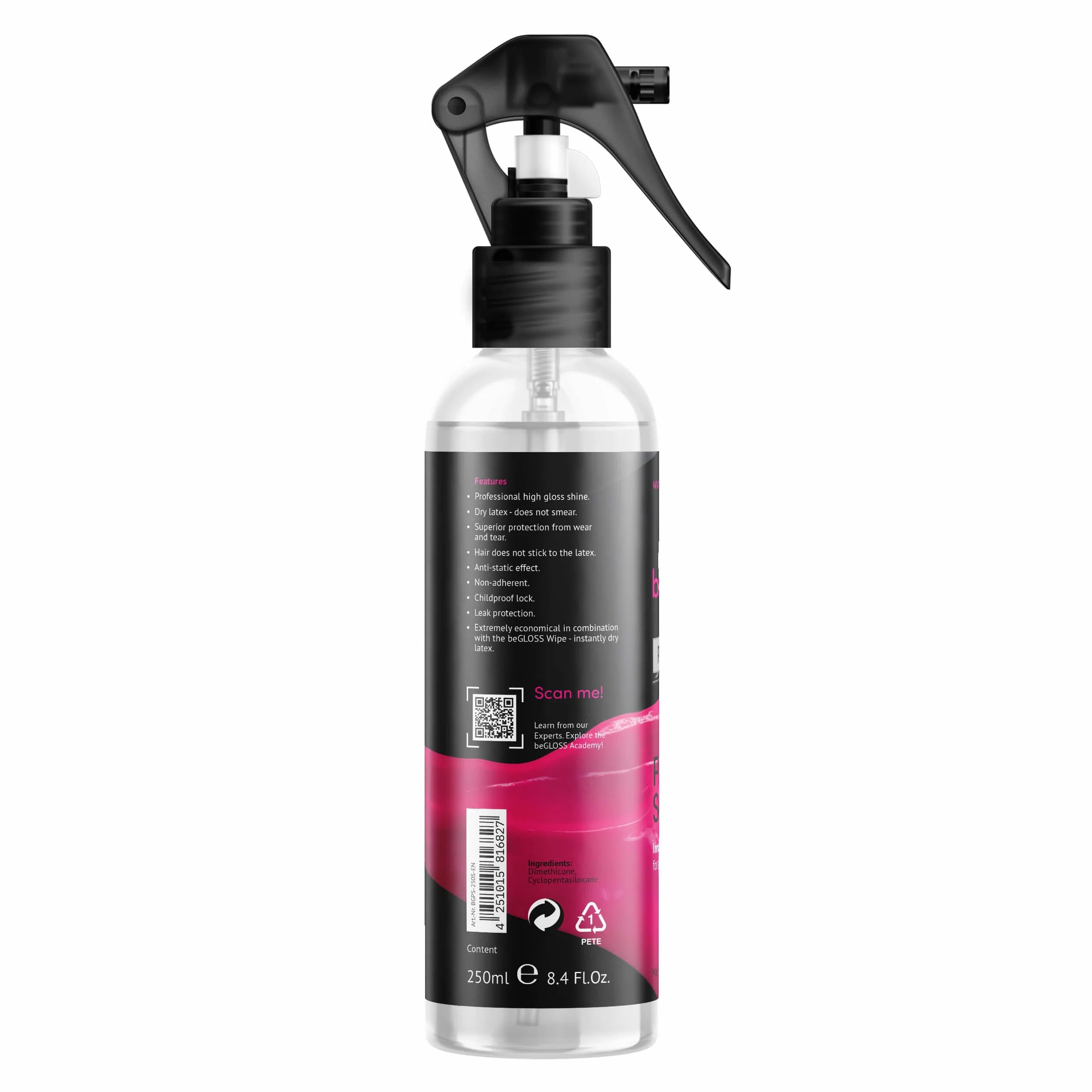 begloss brillo perfecto Premium Spray + limpiador – látex polaco – la última de alto brillo brillo – el lubricante para el Polaco & cuidado de goma y látex prendas de vestir.