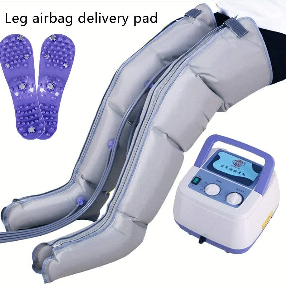 Masajeador de piernas con compresión de aire, equipo de presoterapia de cuerpo completo, refuerzo de circulación para pies, piernas, cintura, pantorrilla, brazo, mejora la circulación del flujo sang