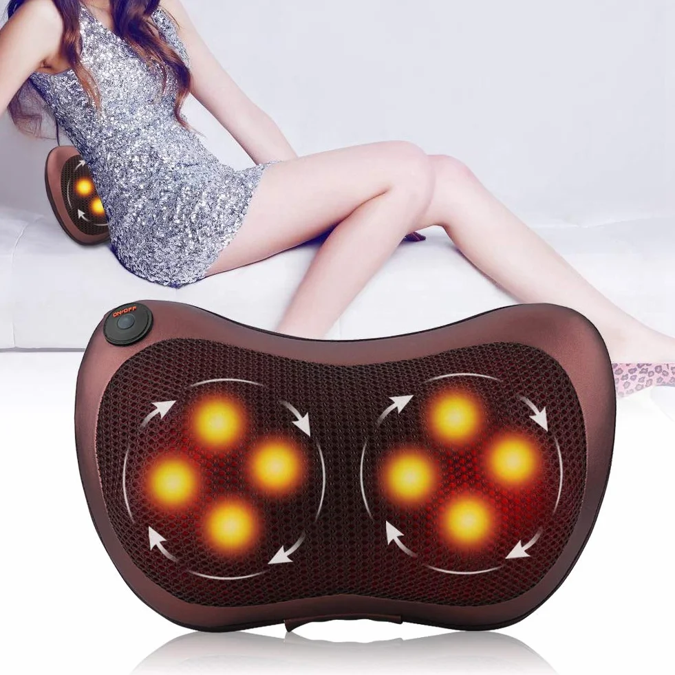 Estink Cojín de Masaje Shiatsu para Espalda, Hombros y Cintura, con Protección Contra Sobrecalentamiento, Apagado Automático, Café