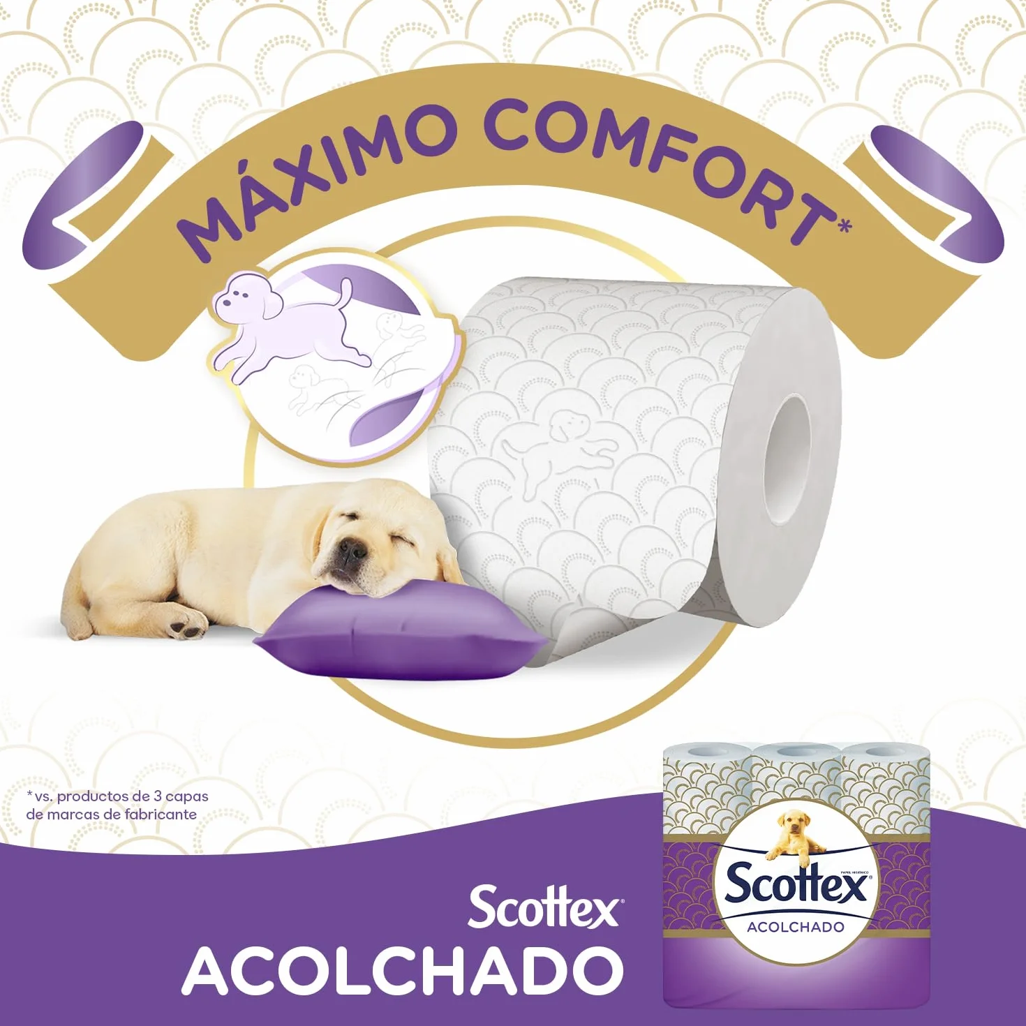 Scottex Acolchado Papel Higiénico 63 Rollos 3 Capas
