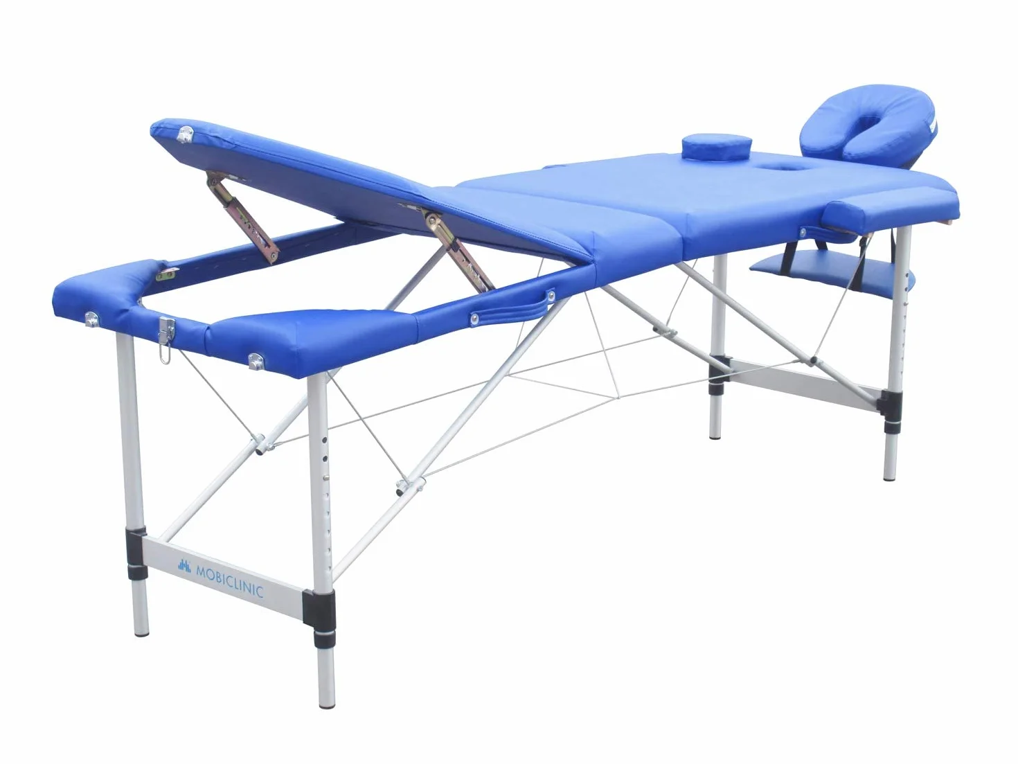 Mobiclinic Camilla de Masaje Plegable CA-01 Plus, Aluminio y Polipiel, 186x60 cm, Altura Regulable, Azul