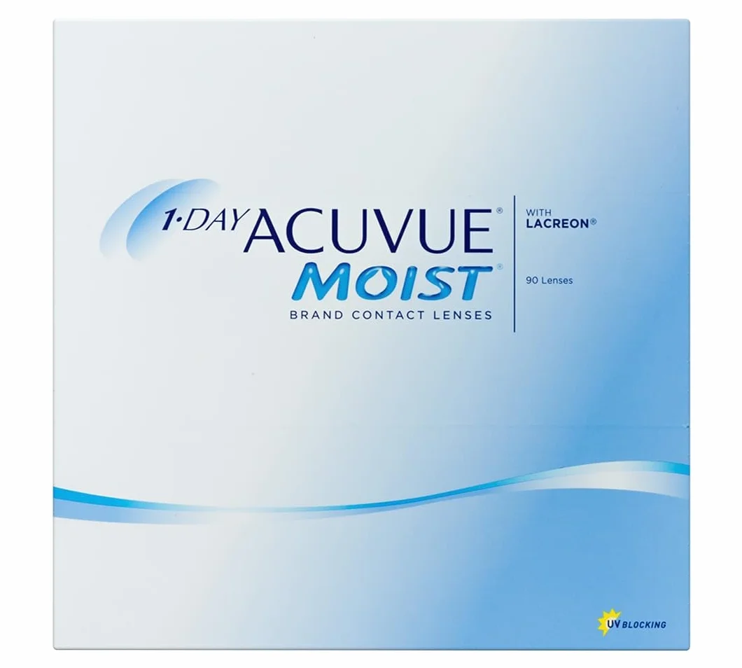 Acuvue 1-DAY ACUVUE MOIST Lentes de Contacto Reemplazo Diario Protección UV 90 lentes -3.75 8.5