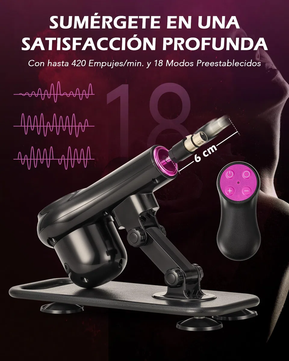 SENSUA Máquina Sexual Automática Máquina Sexual con Empuje con 7 Accesorios y Control Remoto, Diseñada para Mujeres, Hombres y Parejas, Sex Machine Ajustables para Masaje Vaginal, Anal y Masturbación