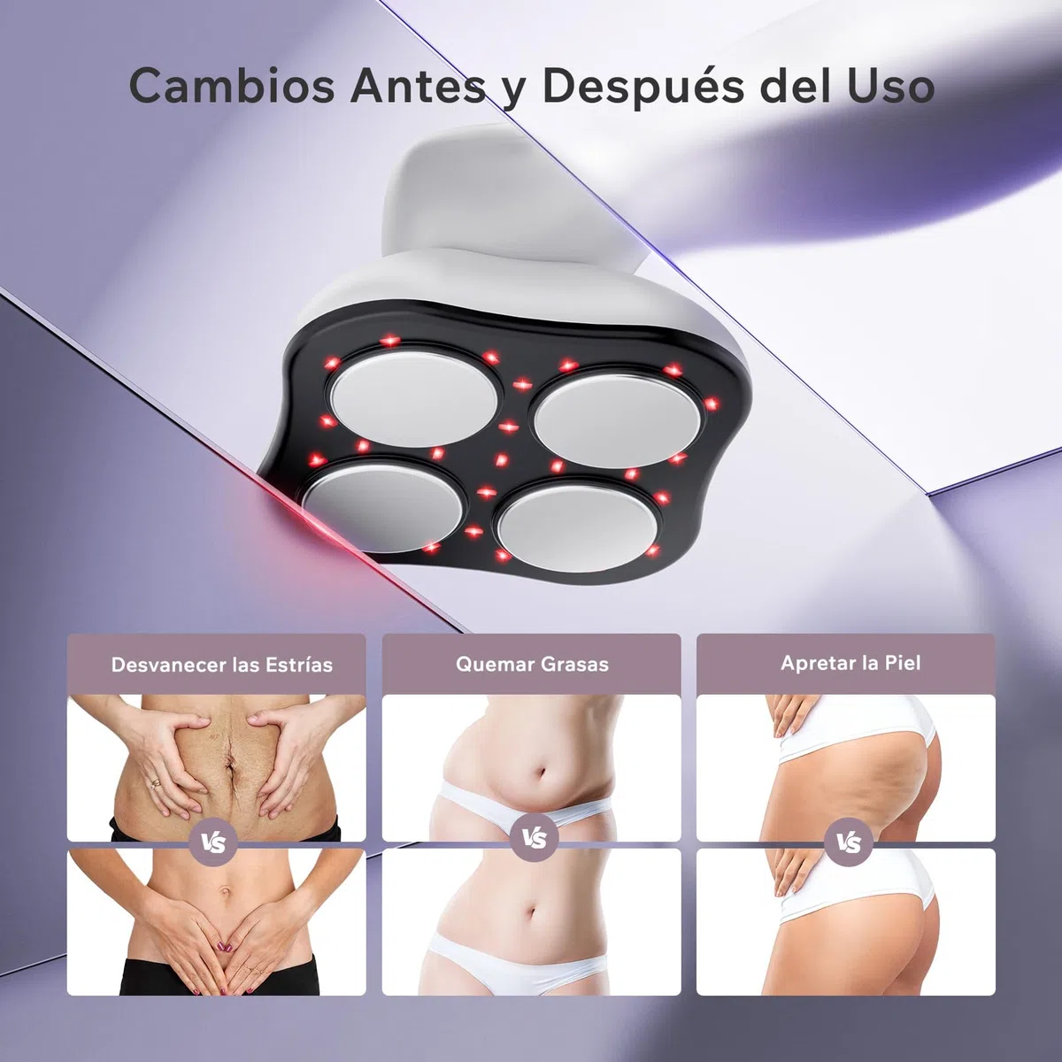 Masajeador Anticelulítico Profesional, 3 en 1 Masajeador Anticelulítico Eléctrico Unisex para Cintura, Vientre, Brazos, Glúteos y Piernas (Blanco)