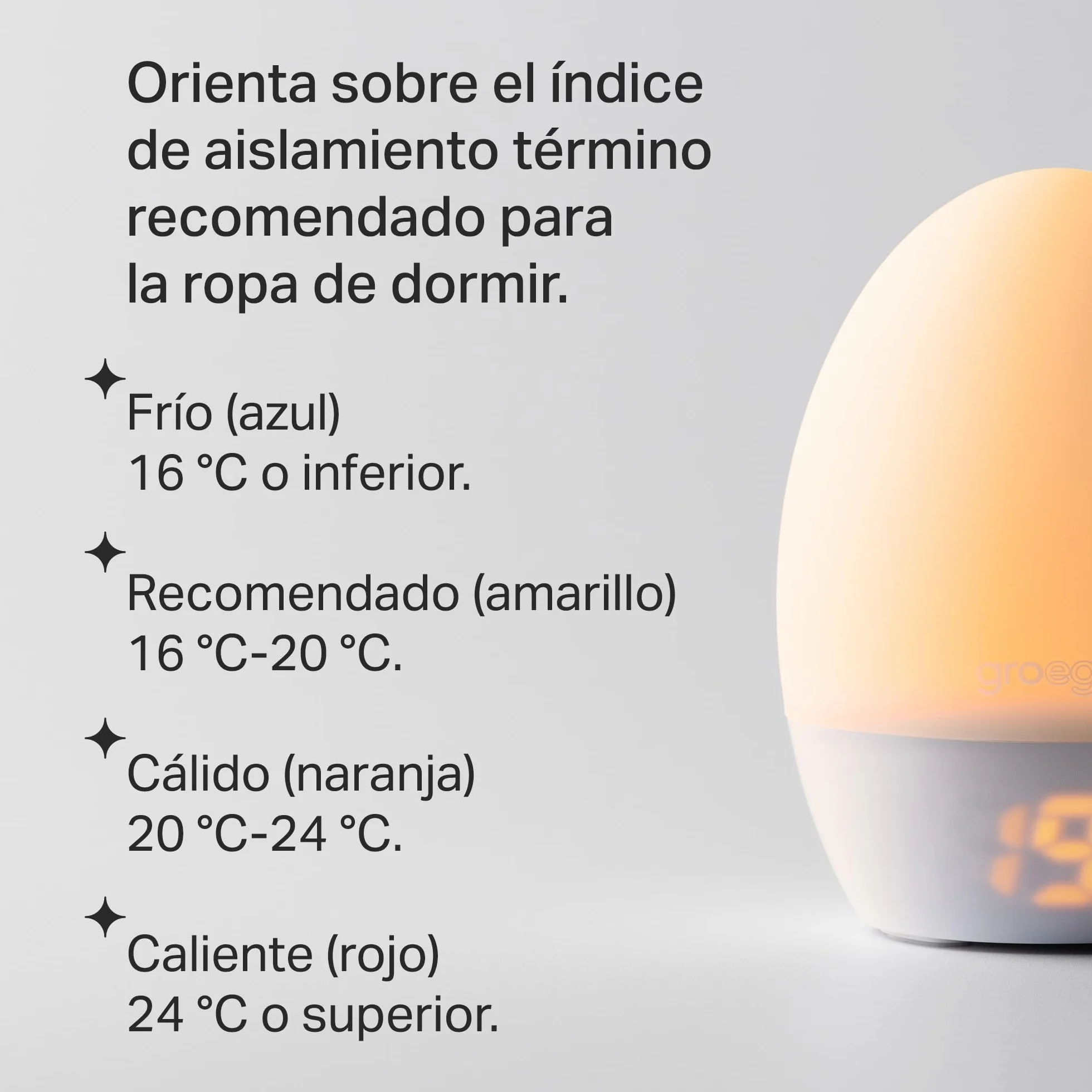 Tommee Tippee GroEgg2 Termómetro digital ambiental con luz nocturna USB