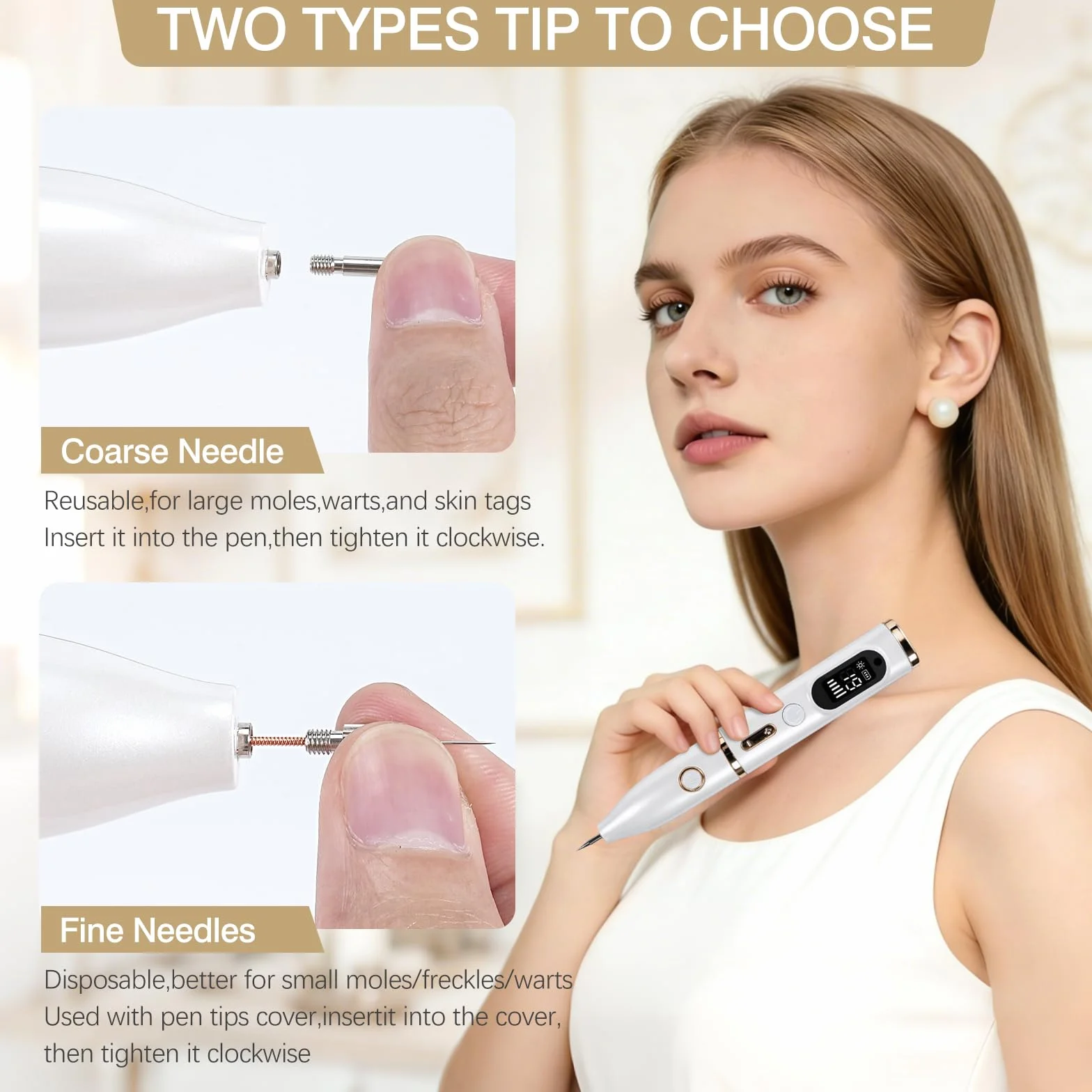 Lápiz para Eliminar Verrugas Cutáneas con Plasma 19 Niveles Intensidad Recargable USB